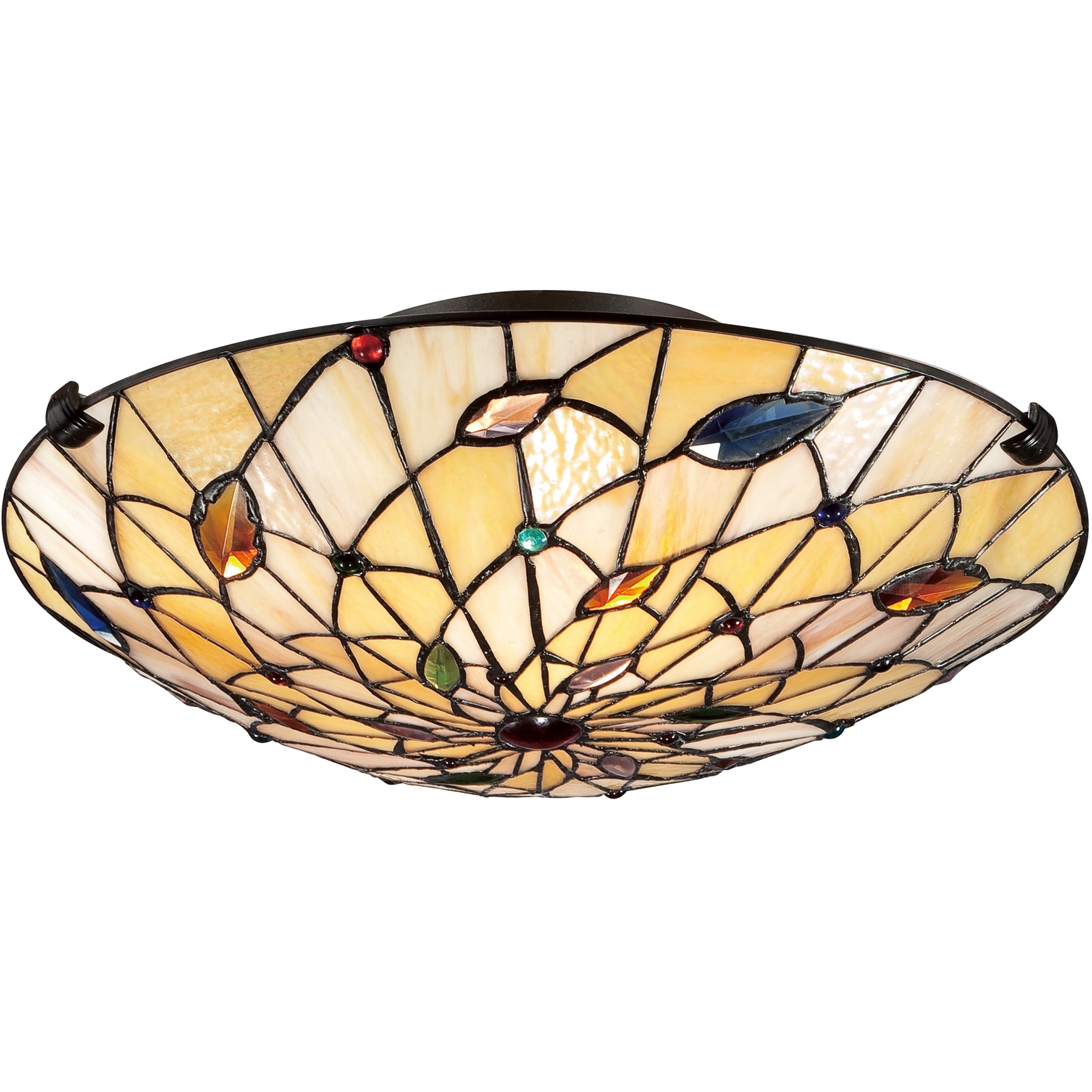 Quoizel Graham Flush Mount stropní světlo vintage bronze tiffany