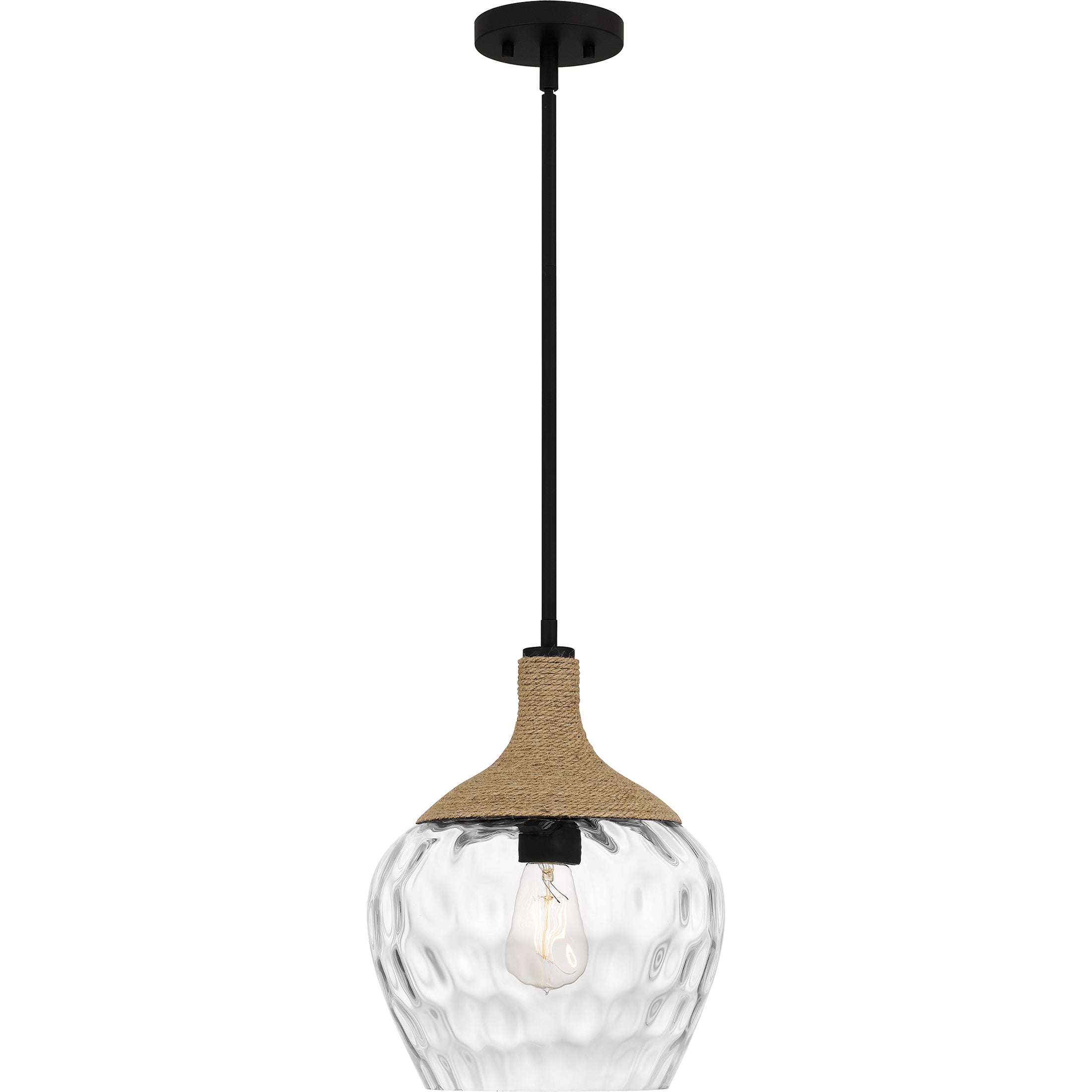 Quoizel Royer mini pendant matte black skleněný