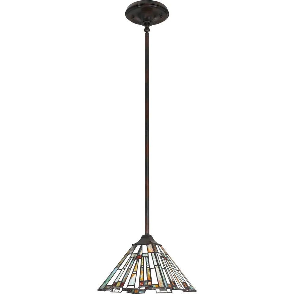 Quoizel Maybeck Mini Pendant závěsné svítlo bronz vitráž