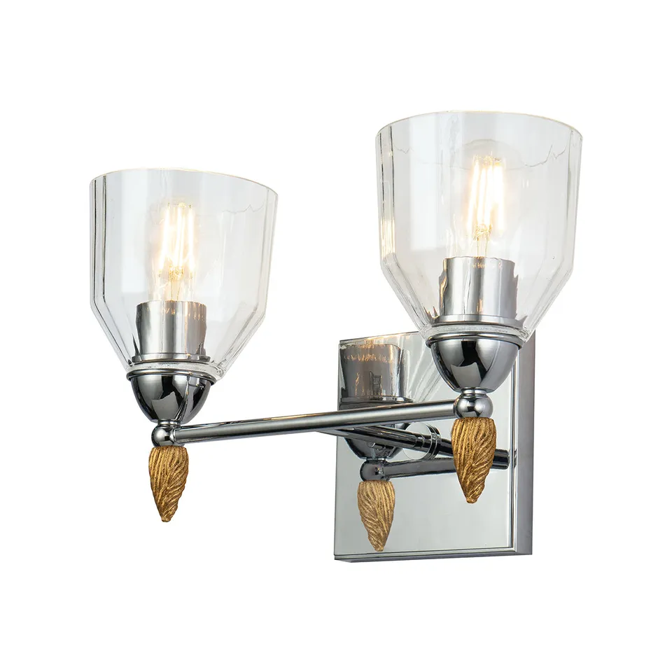 Gilded Nola Felice 2 Light Bath Bar nástěnné svítidlo čiré