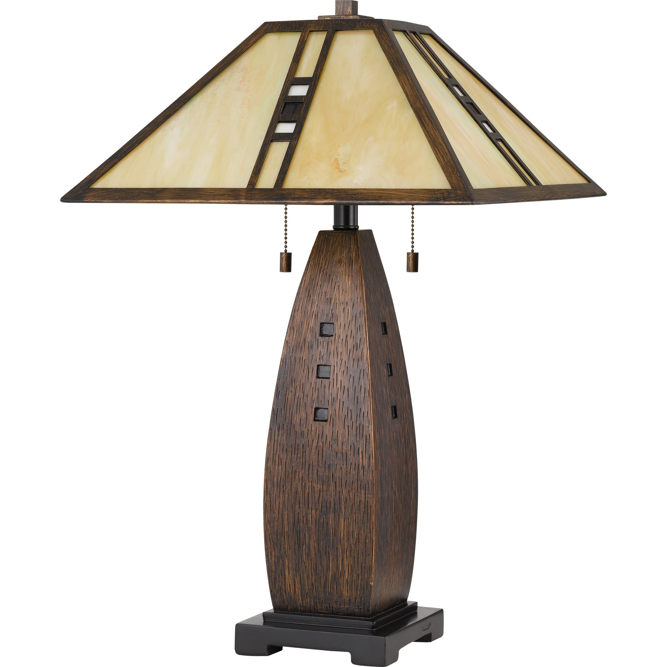 Quoizel Fulton stolní lampa vitrážová mission sienna