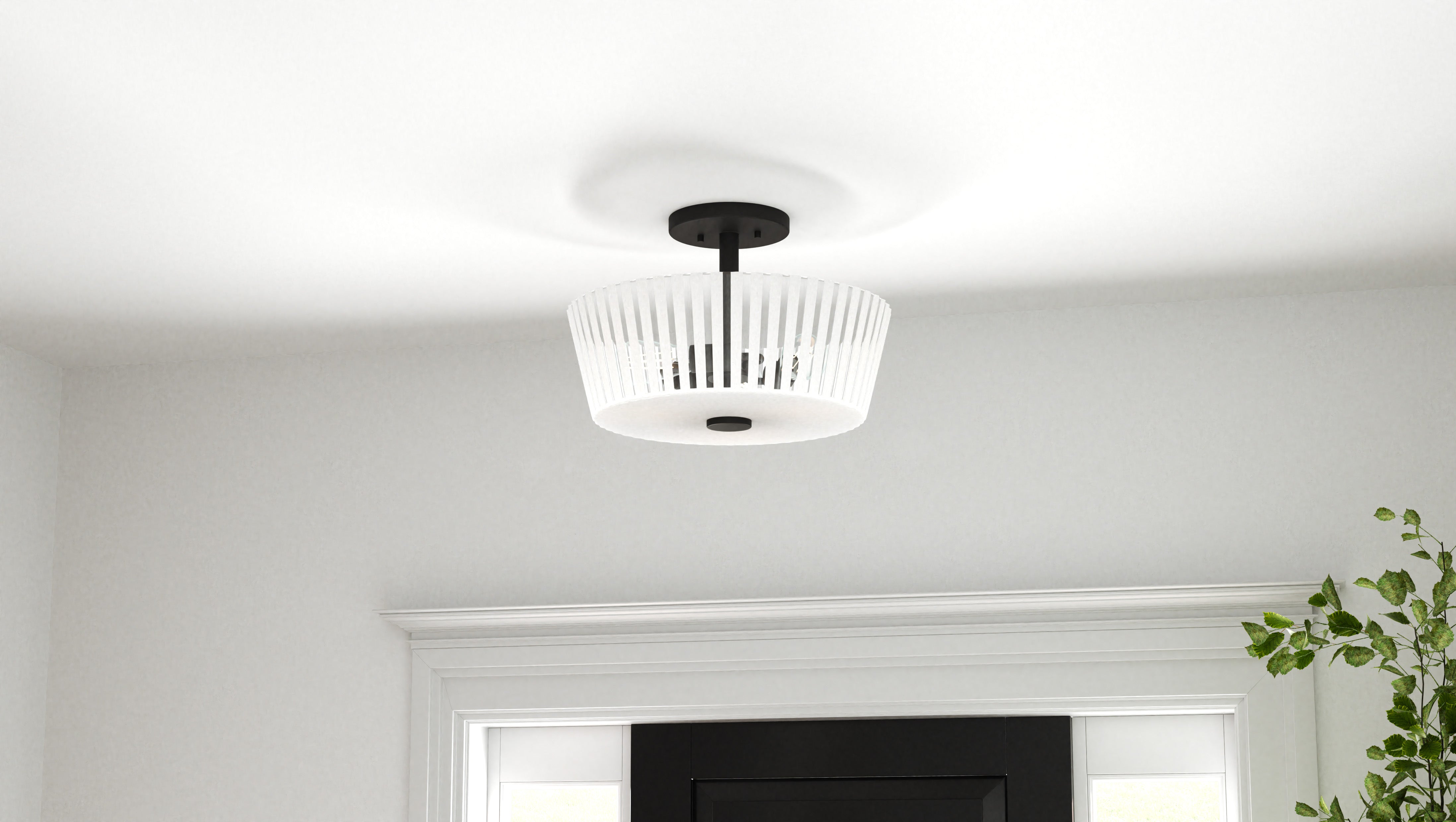 Quoizel Gray Semi-Flush stropní svítlo černé sklo