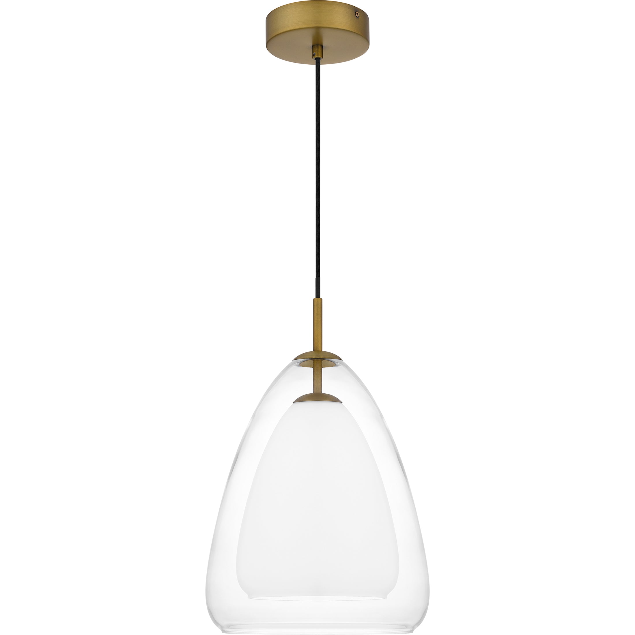 Quoizel Aero Pendant závěsné svítídlo Aged Brass sklo
