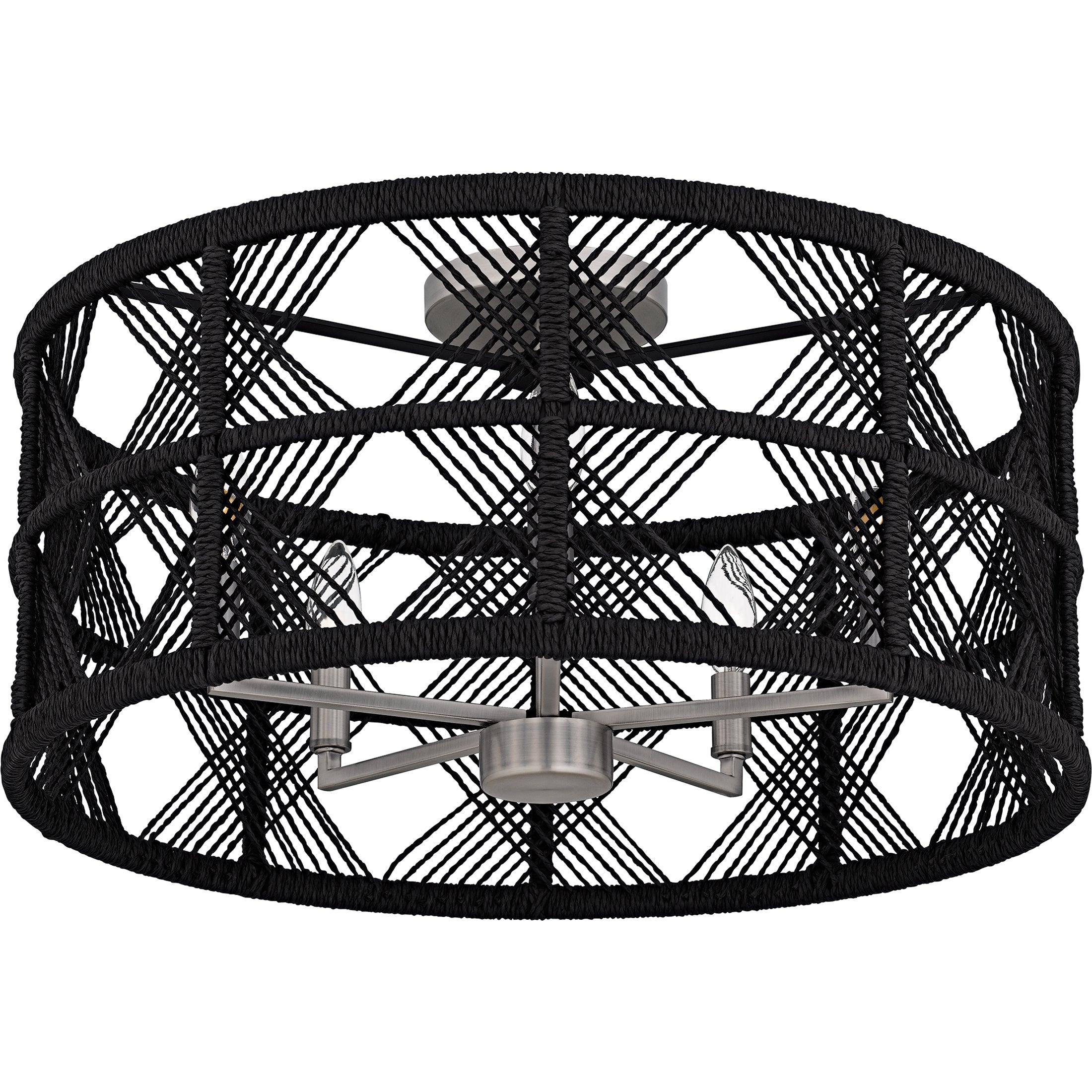 Quoizel Axford Semi-Flush stropní svítidlo matná černá lano