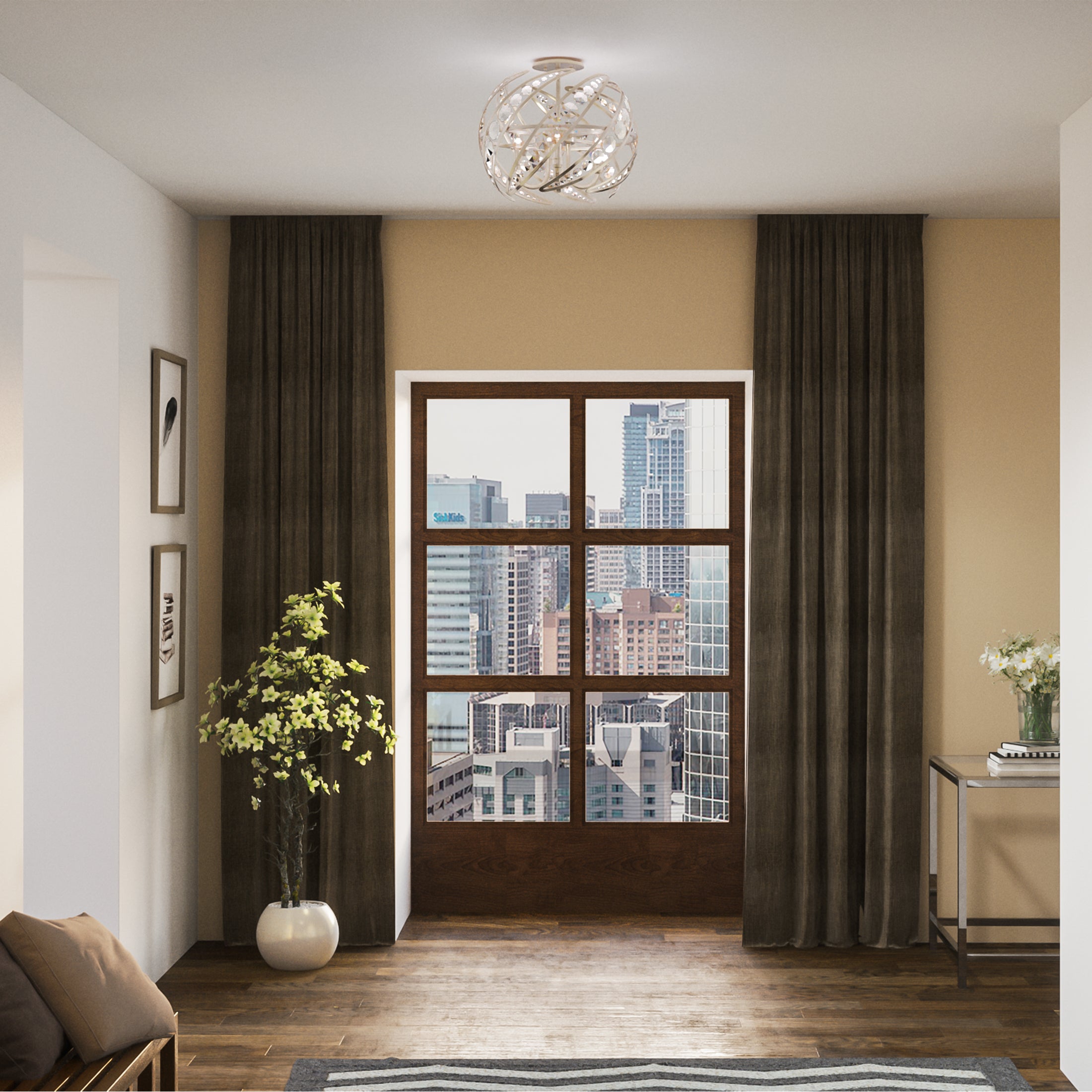 Quoizel Crescent stropní svítidlo leštěný nikl 62 cm