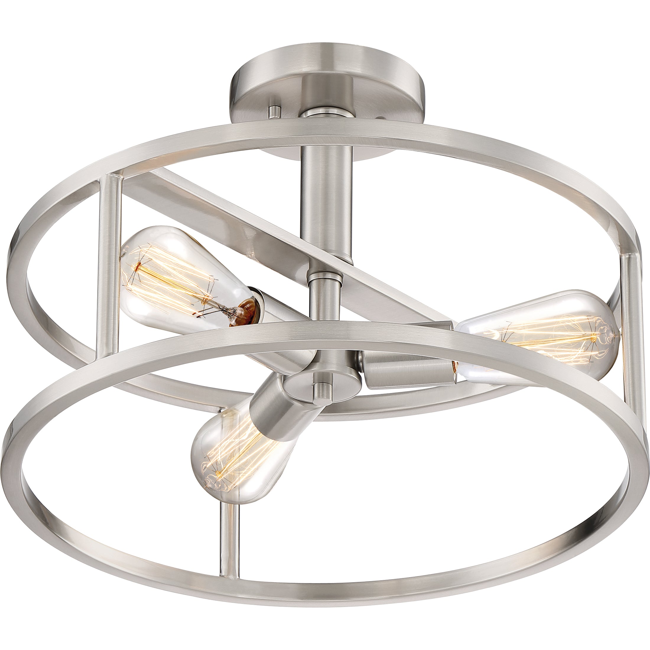Quoizel New Harbor Semi-Flush stropní svítidlo niklové 38 cm