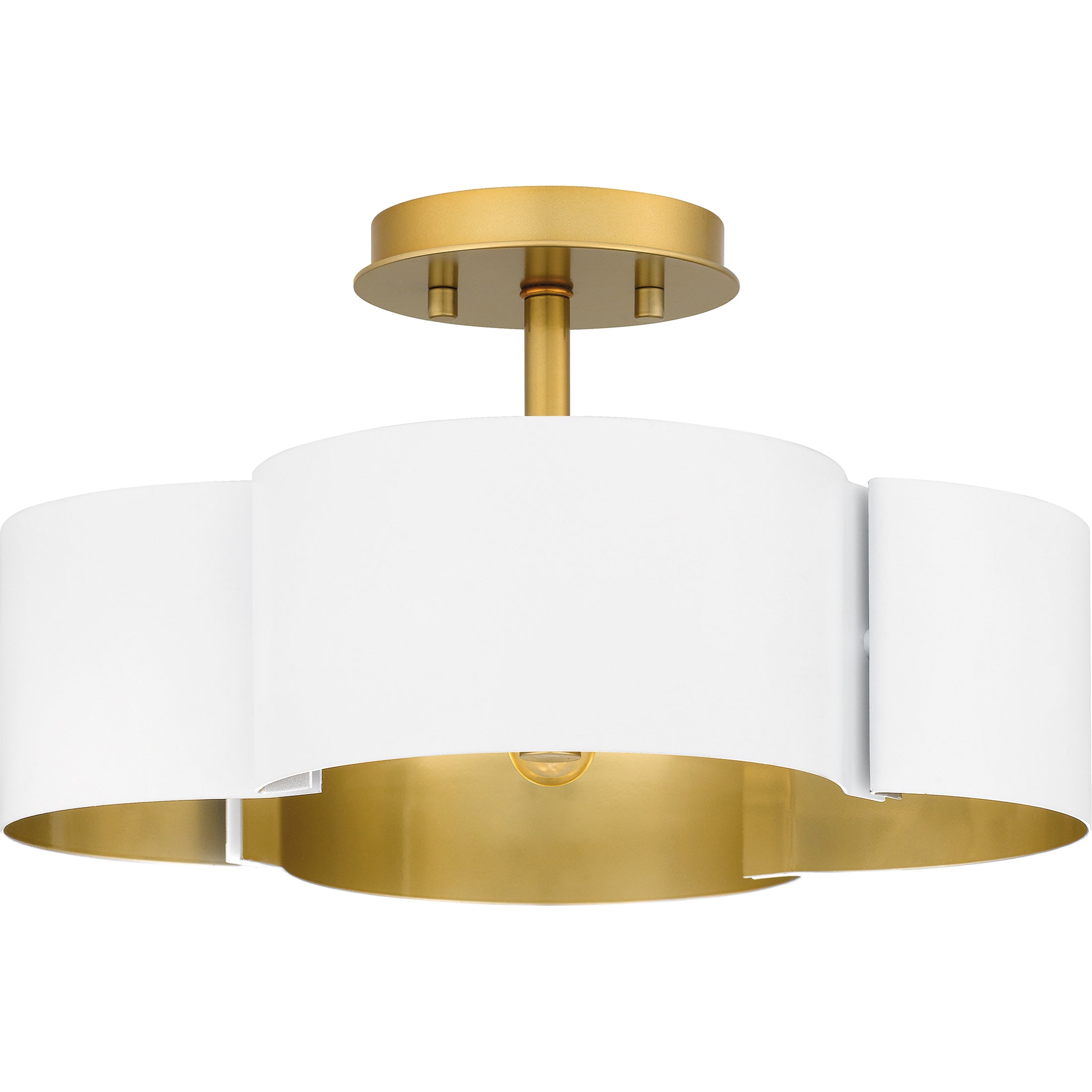 Quoizel Balsam Semi-Flush stropní svítídlo se zlatým vnitřkem