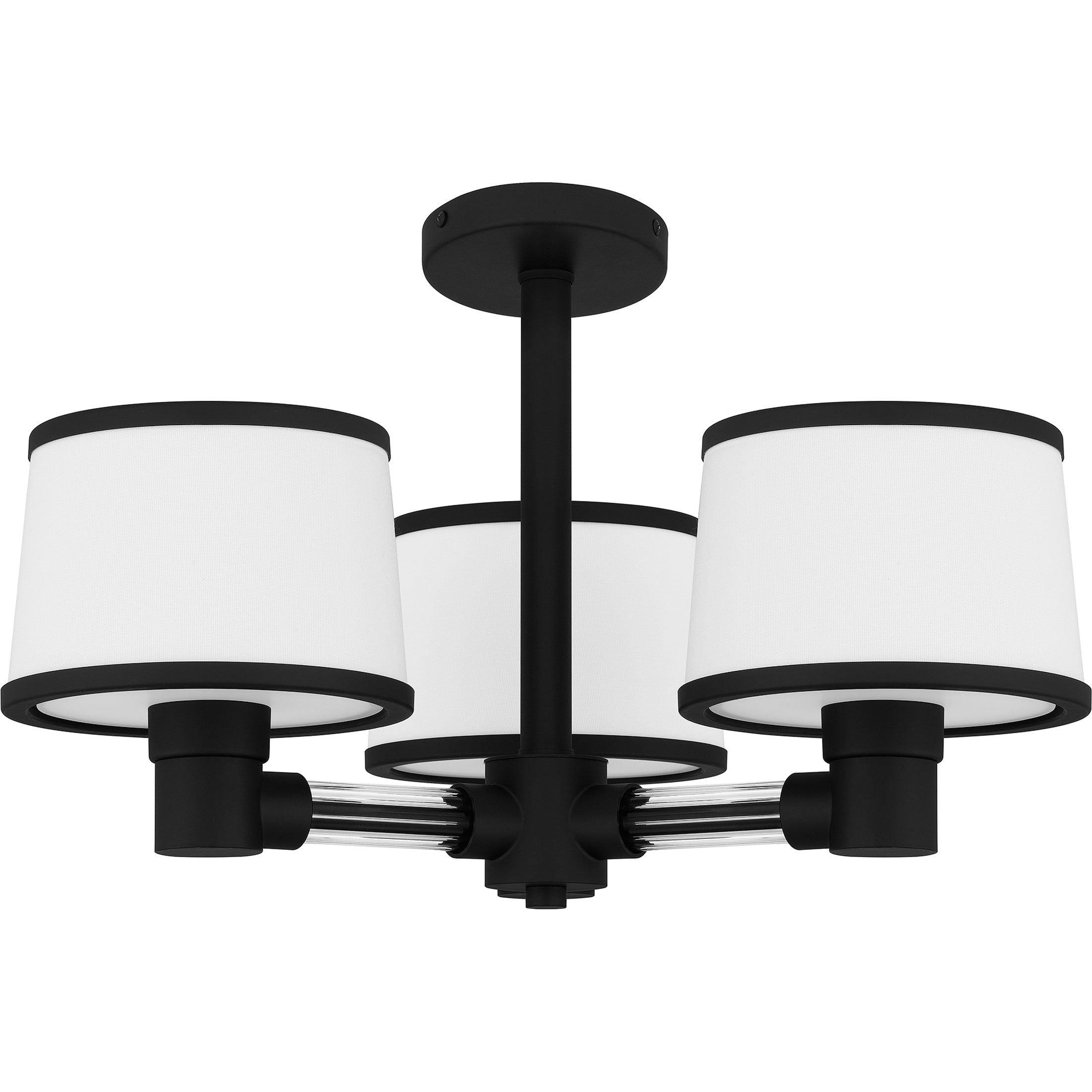Quoizel Kylen Semi-Flush stropní svítídlo matná černá s textilií