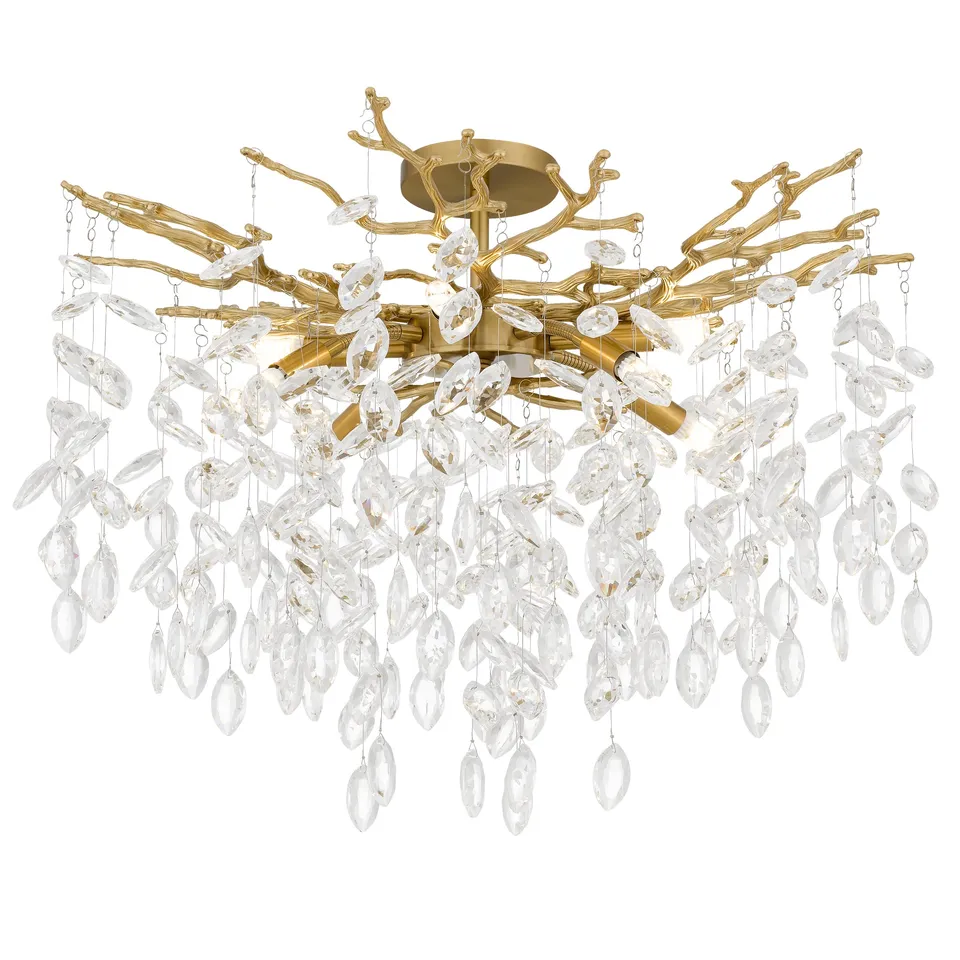 Quoizel Isobel Semi-Flush lustr chrom křišťálové závěsy