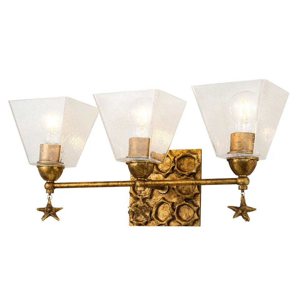Gilded Nola Star 3 Light koupelnové svítídlo čiré sklo