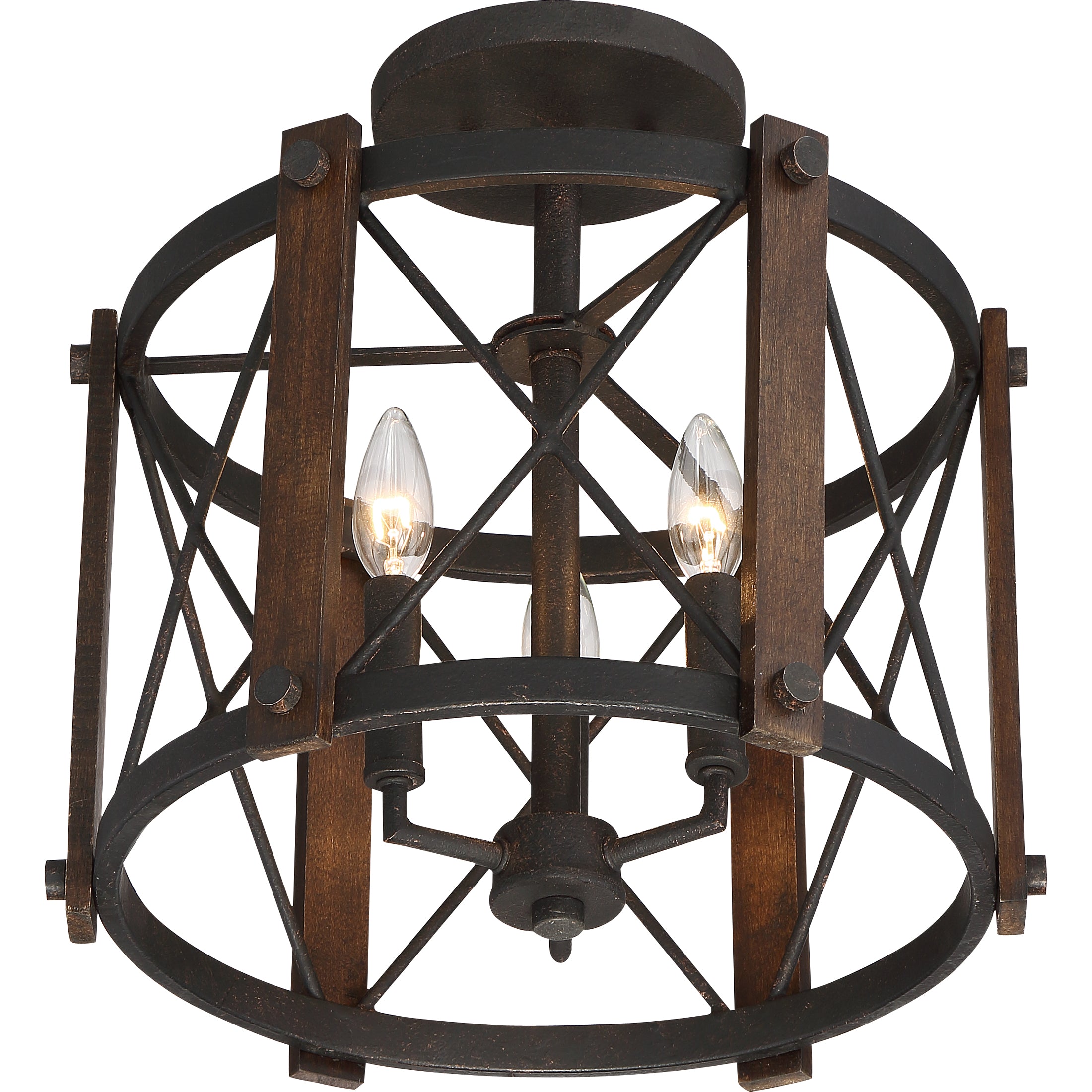 Quoizel Baron Semi-Flush stropnice marcado black ocel