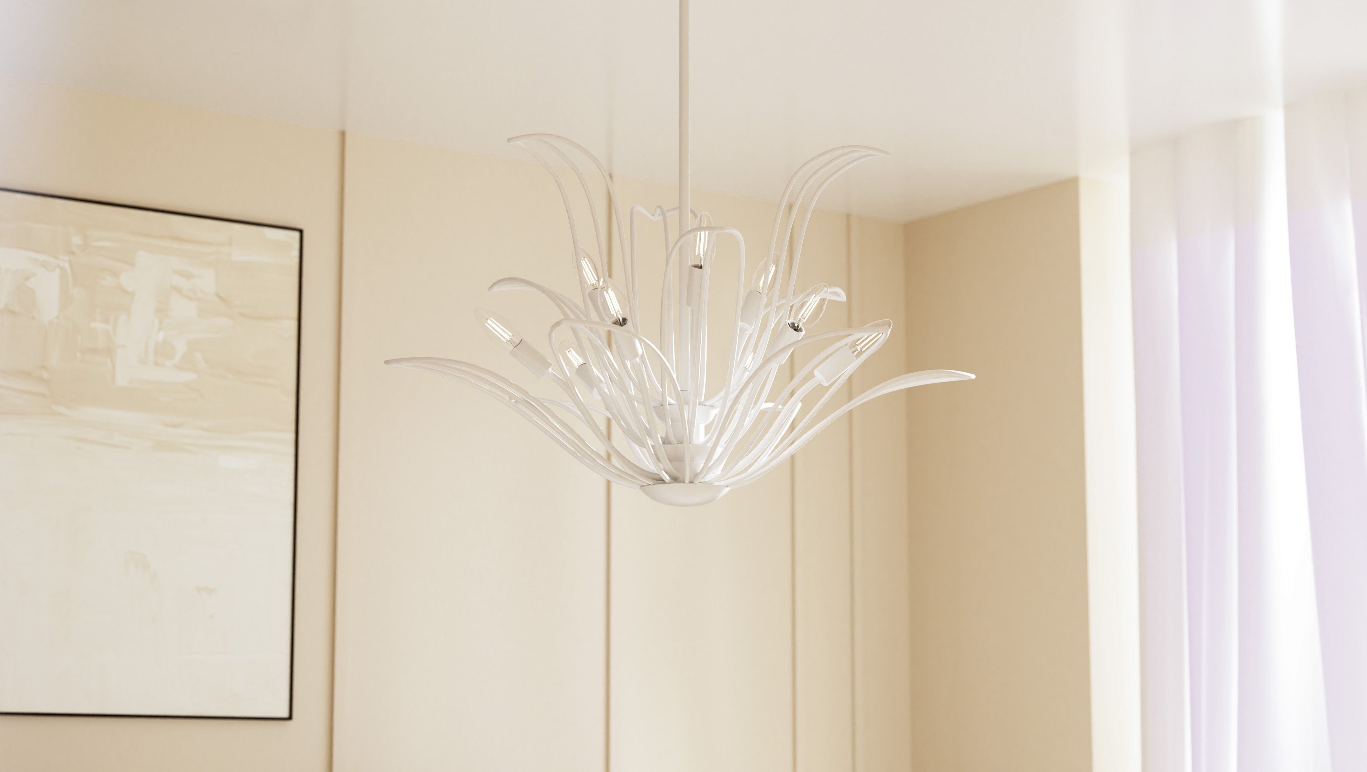 Quoizel Tallulah Chandelier lustr sand white květinový