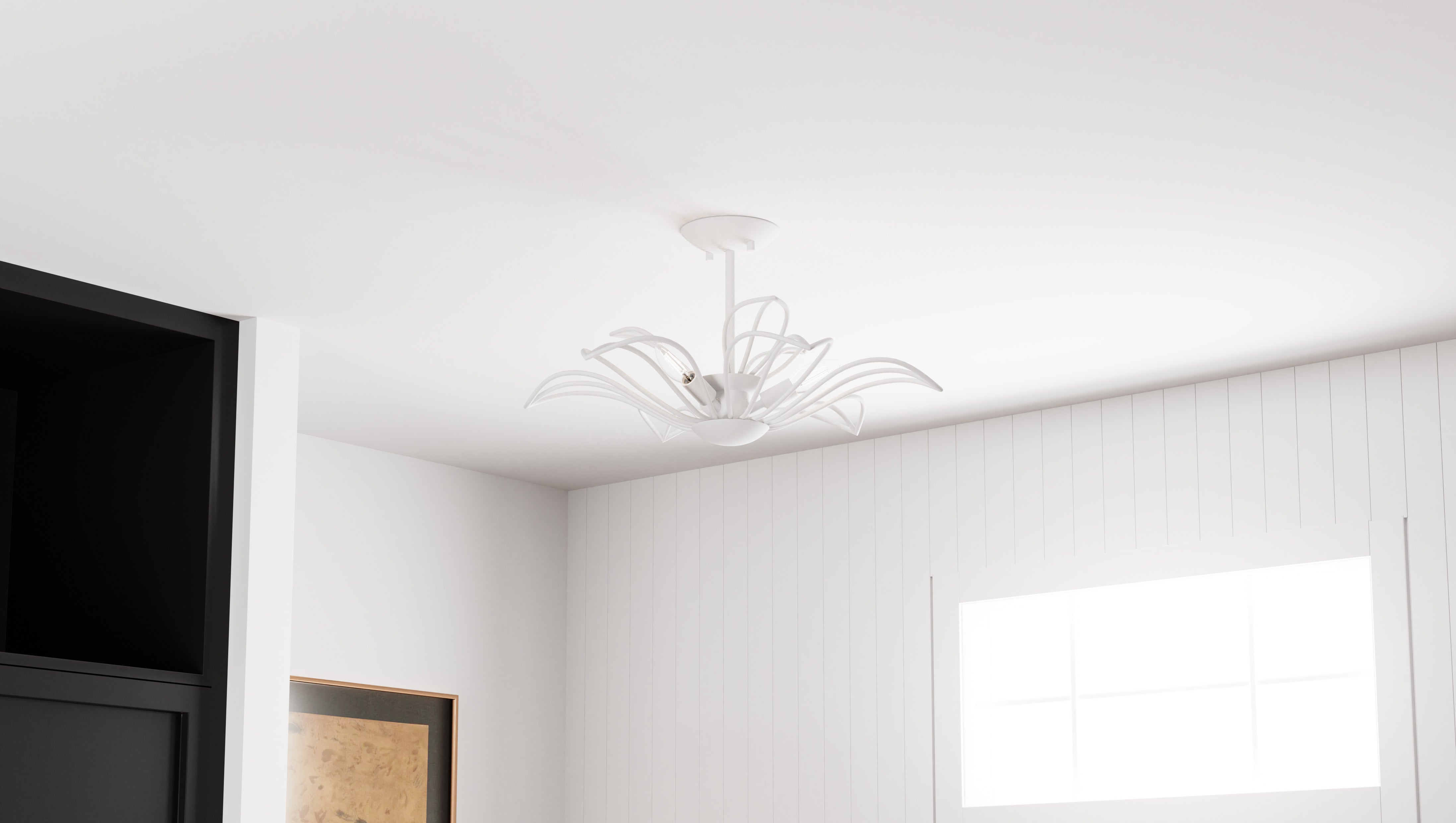 Quoizel Tallulah Semi-Flush stropní svítidlo sand white květina
