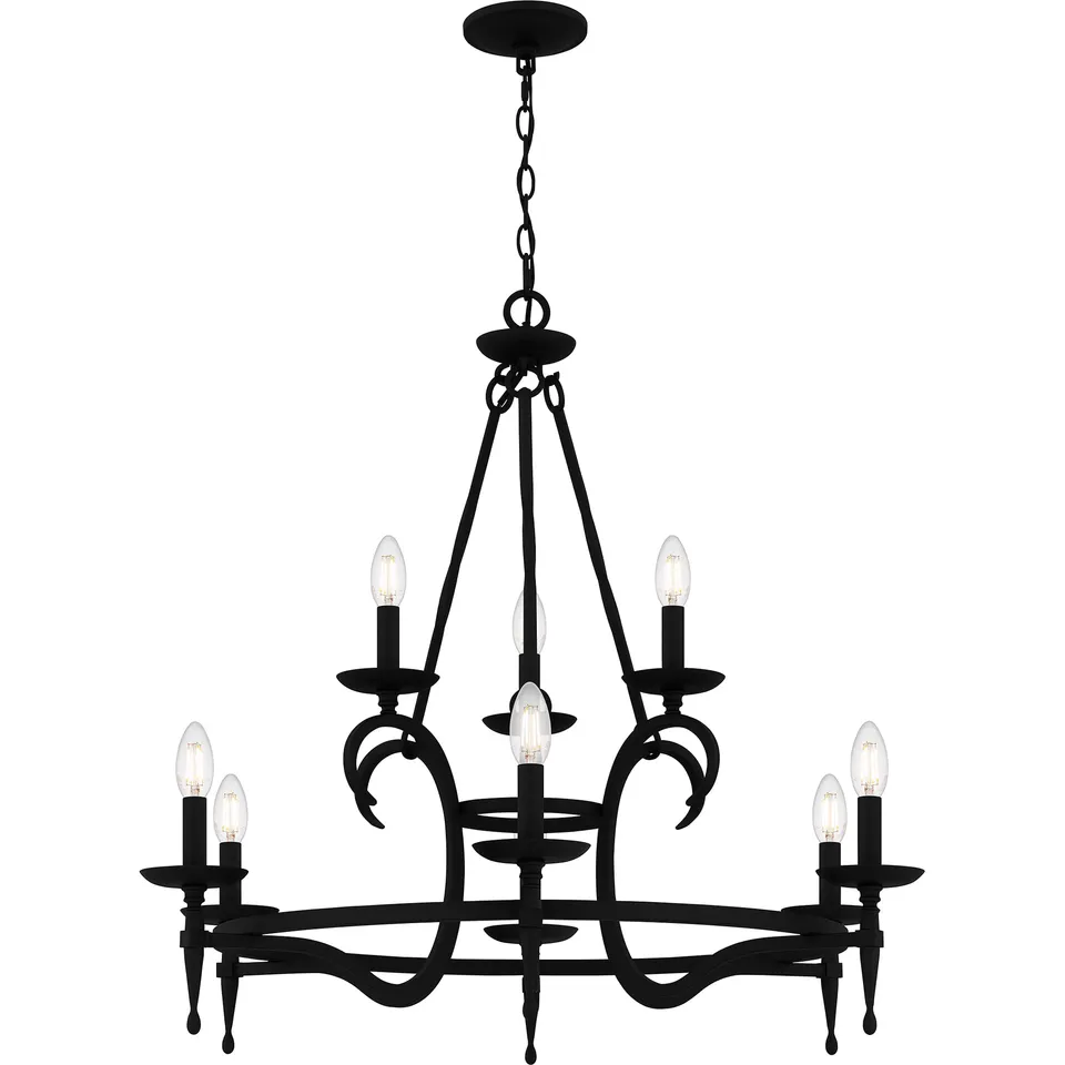 Quoizel Octavia lustr Earth Black 9 světel