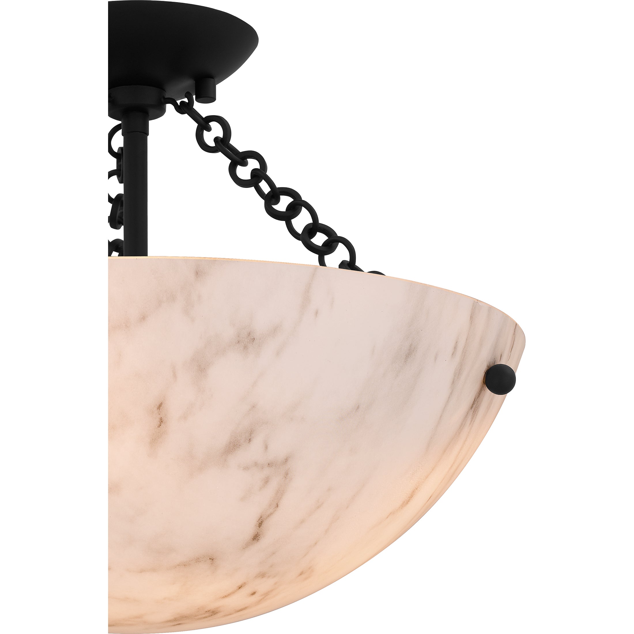 Quoizel Baylor Semi-Flush stropní svítidlo zlaté alabastr