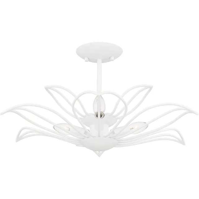 Quoizel Tallulah Semi-Flush stropní svítidlo sand white květina