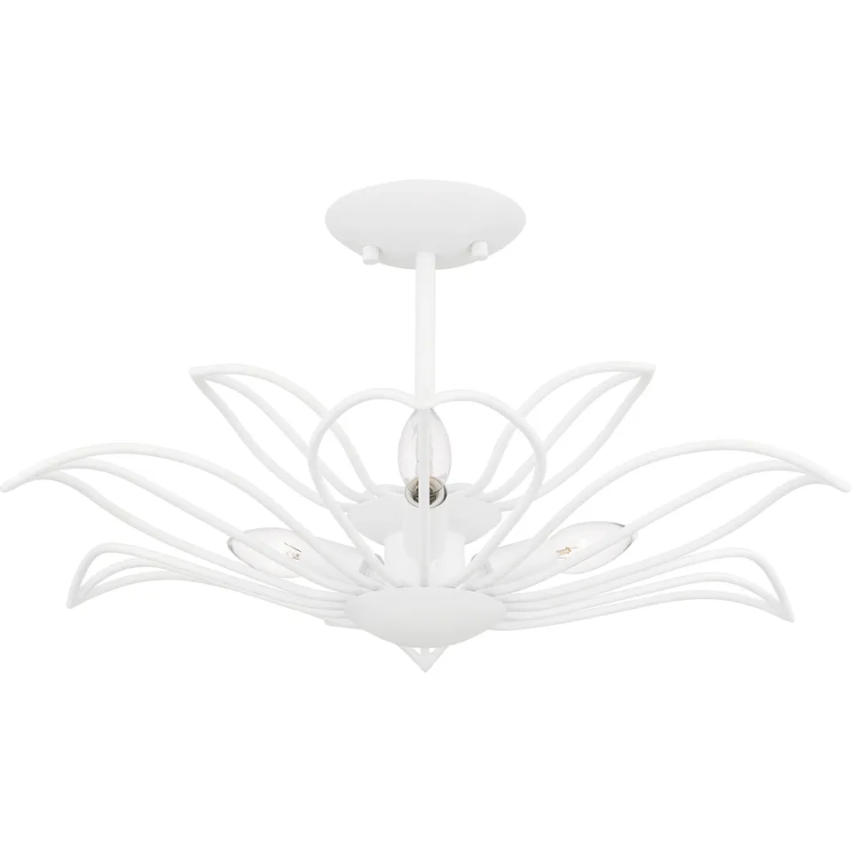 Quoizel Tallulah Semi-Flush stropní svítidlo sand white květina