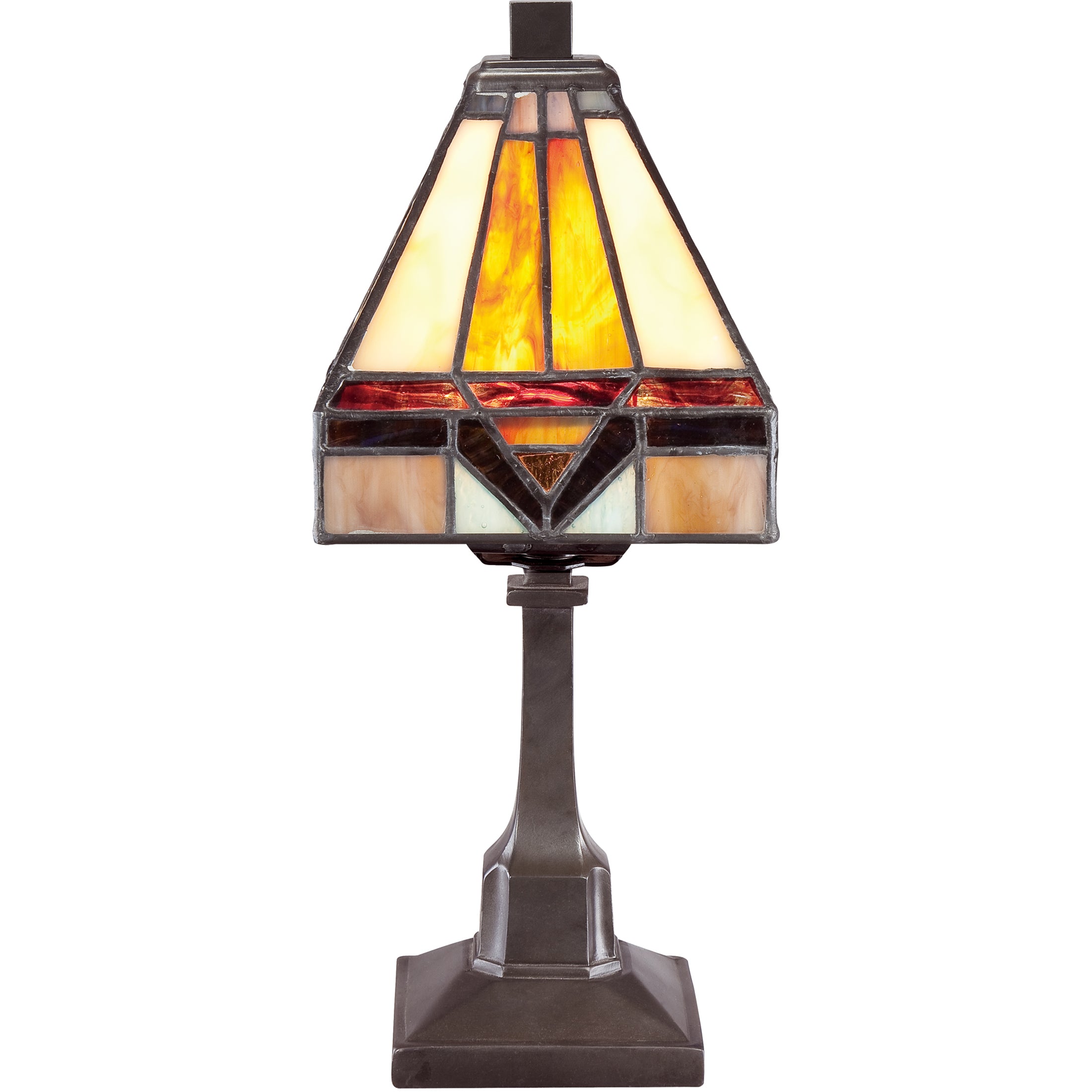 Quoizel Holmes stolní lampa tiffany vintage bronz