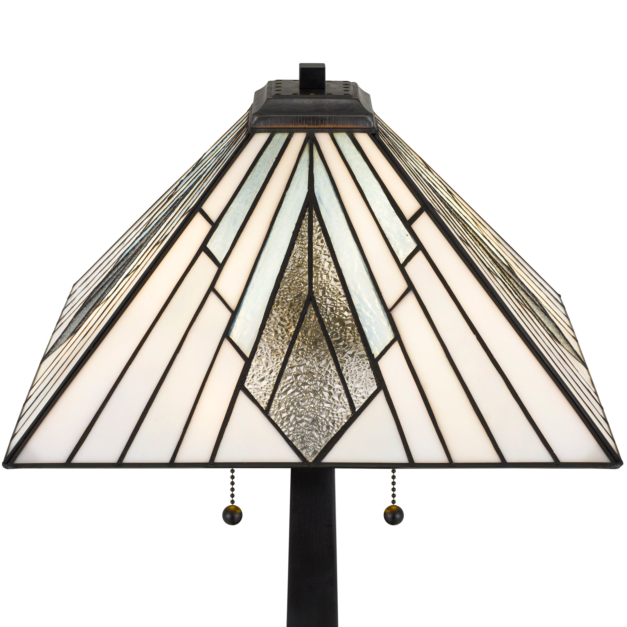 Quoizel Duvane stolní lampa matná černá vitráž