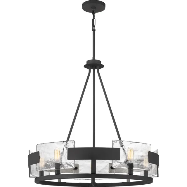 Quoizel Stratum lustr royal ebony skleněné panely