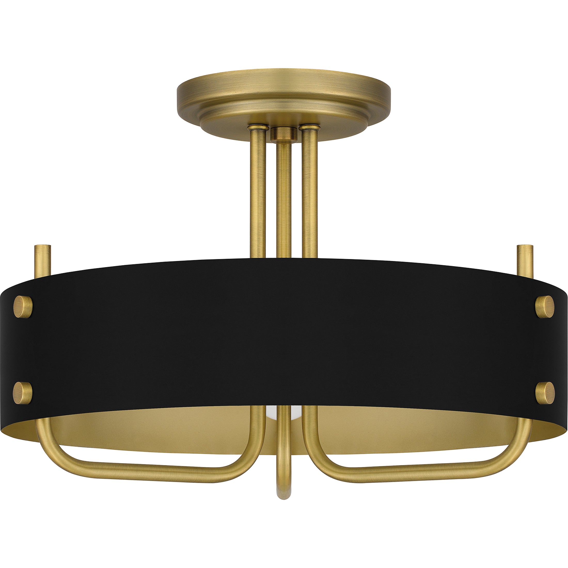 Quoizel Madden Semi-Flush stropní světlo aged brass