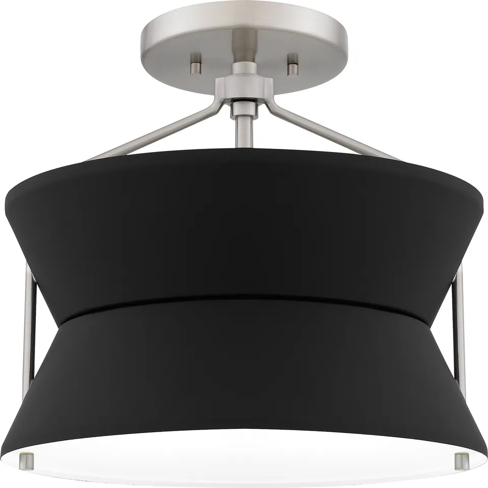Quoizel Nira Semi-Flush stropní svítlo niklové kovové