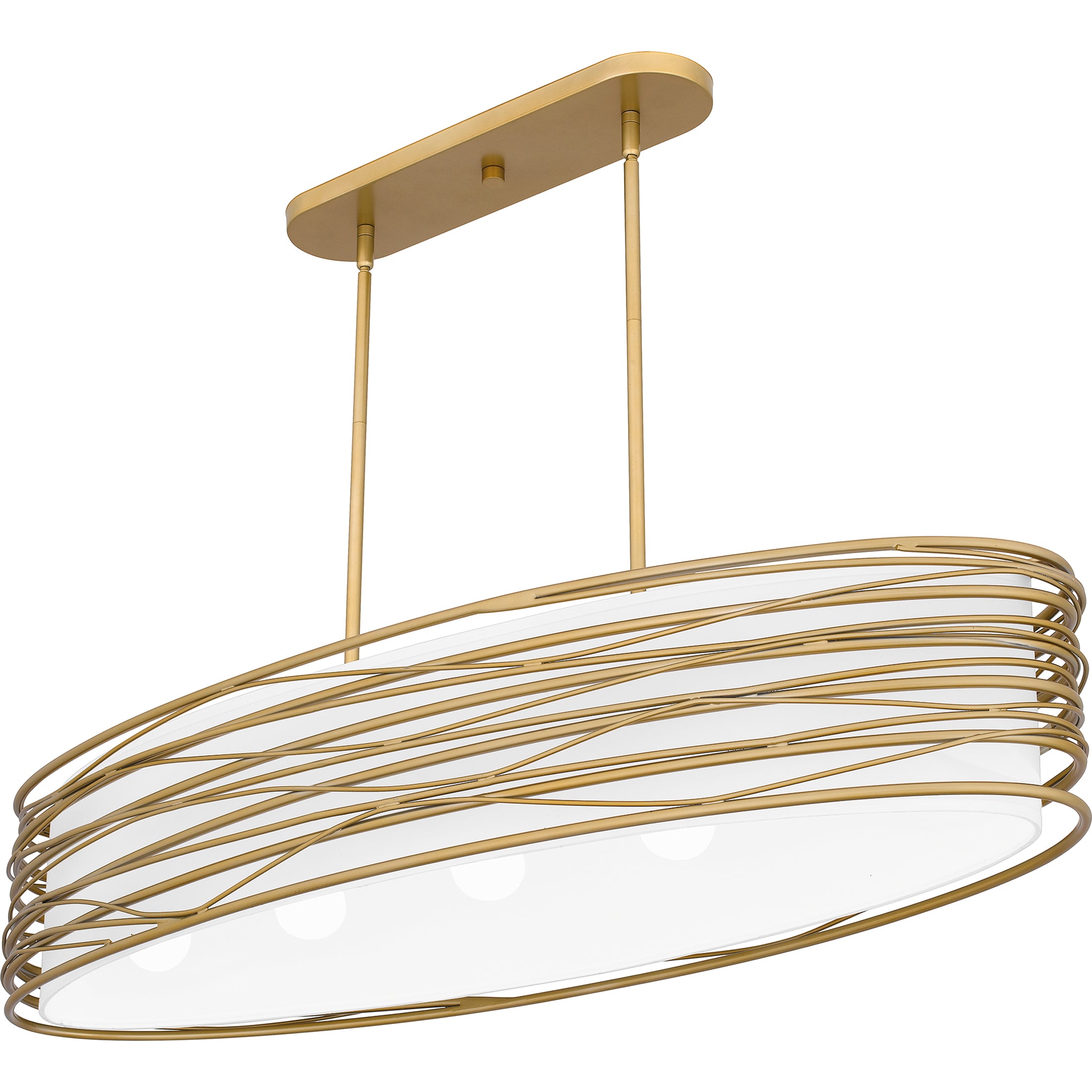 Quoizel Spiral Island lineární lustr Light Gold textilní