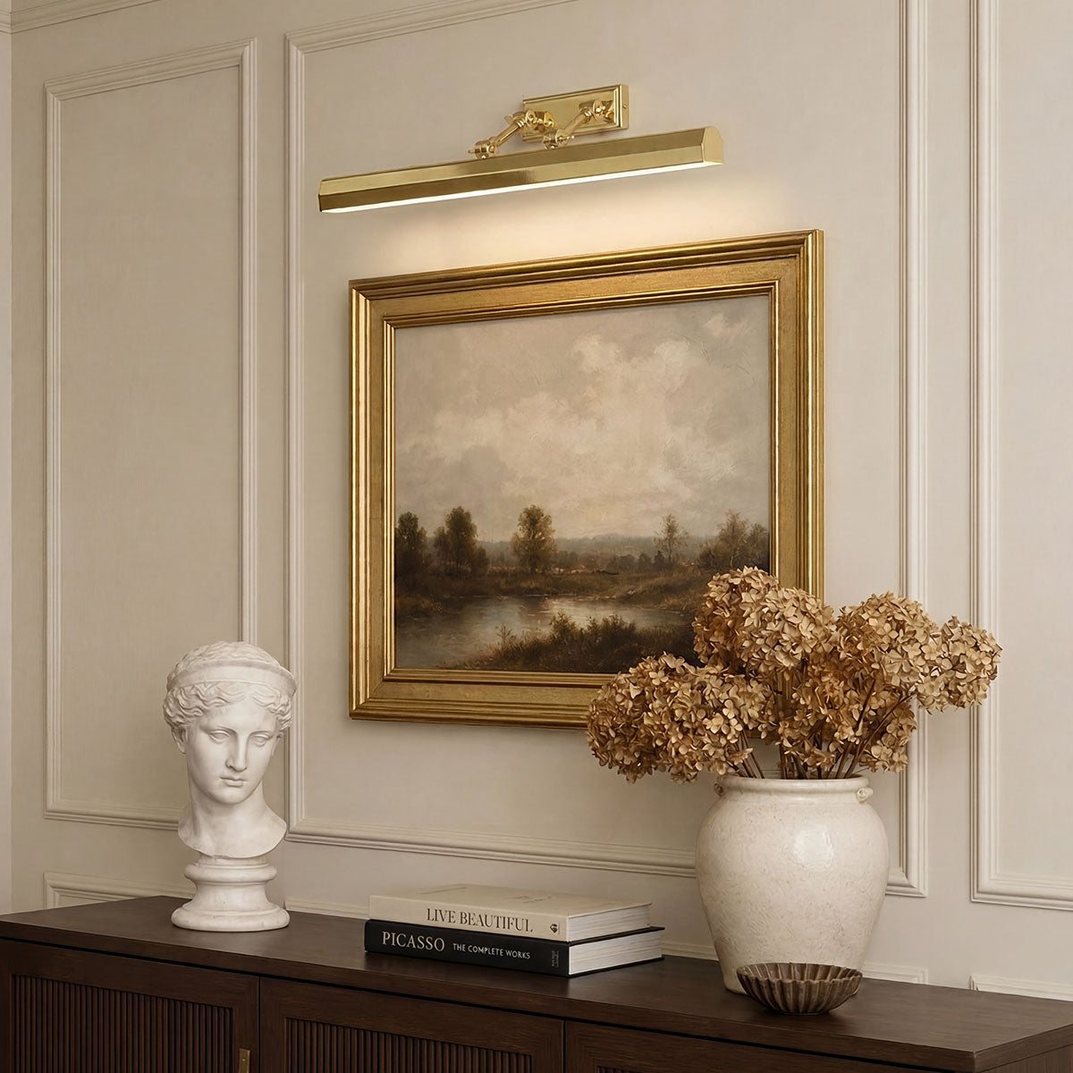 Gilded Nola Chawton Large 4 Light obrazové světlo leštěná mosaz