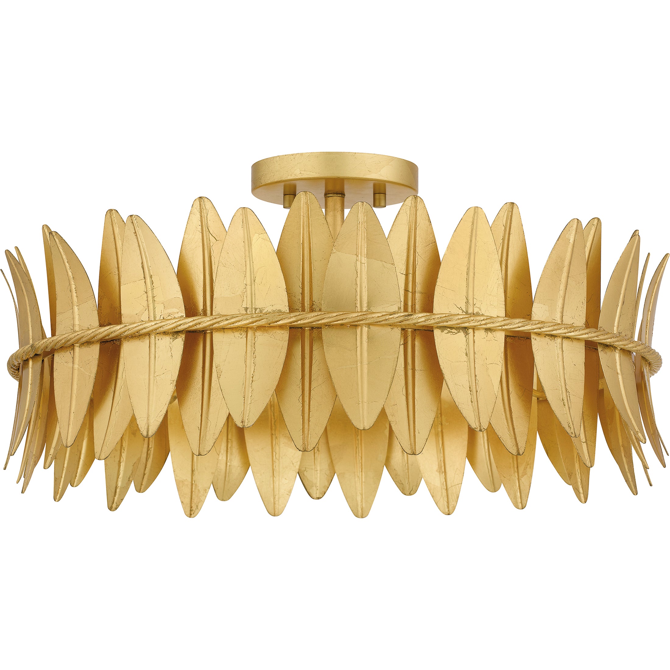 Quoizel Liza Semi-Flush stropní svítídlo 16” Gold Leaf