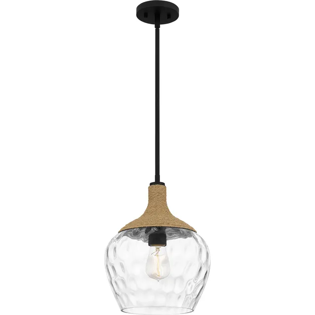 Quoizel Royer mini pendant matte black skleněný