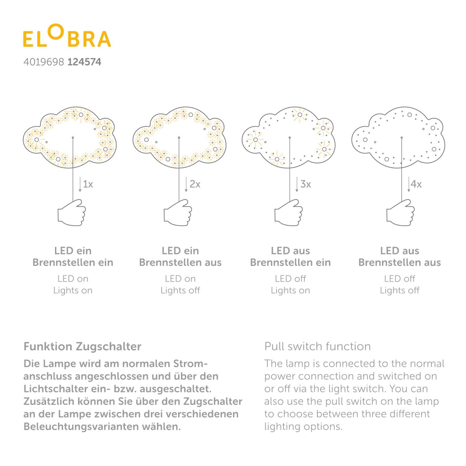 Elobra Sternenwolke M stropní svítidlo s nočním LED