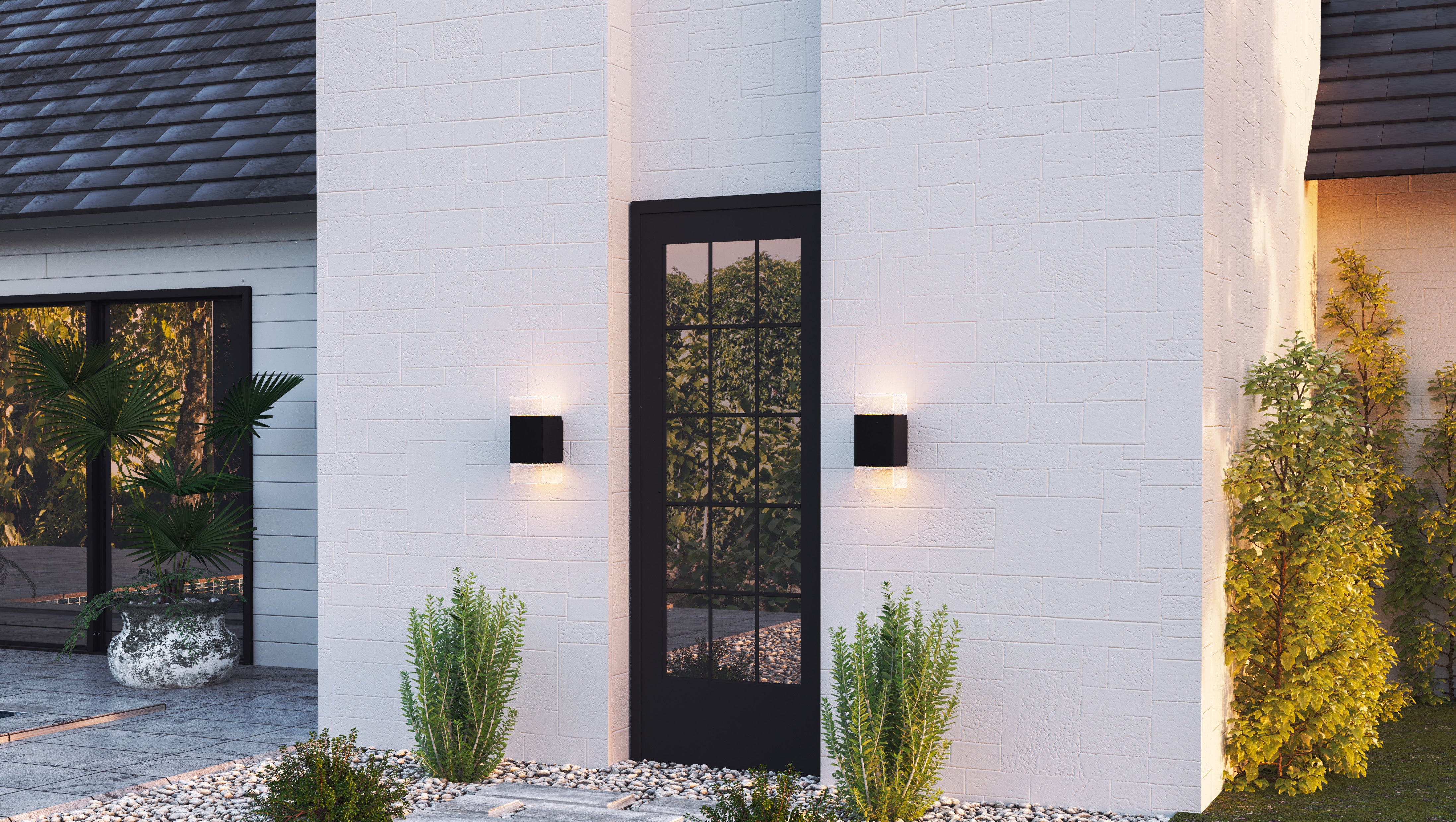 Quoizel Saxton Wall Light venkovní svítlo černé LED