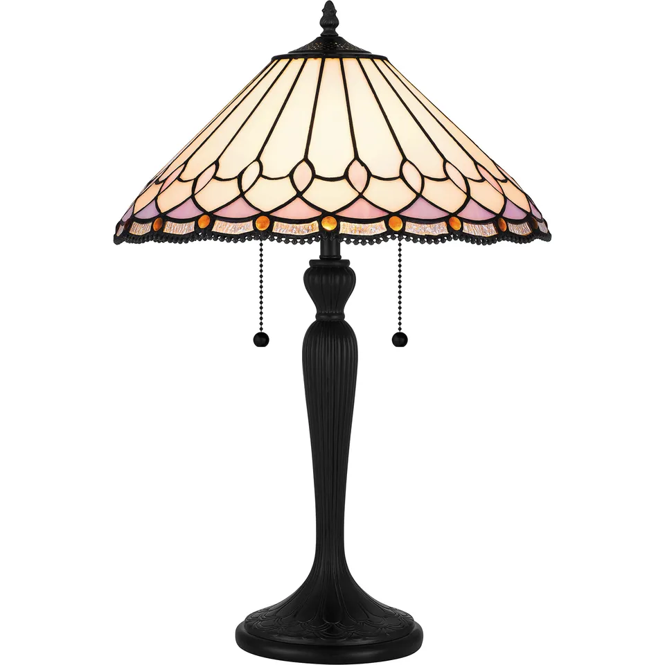 Quoizel Inez stolní lampa černá Tiffany
