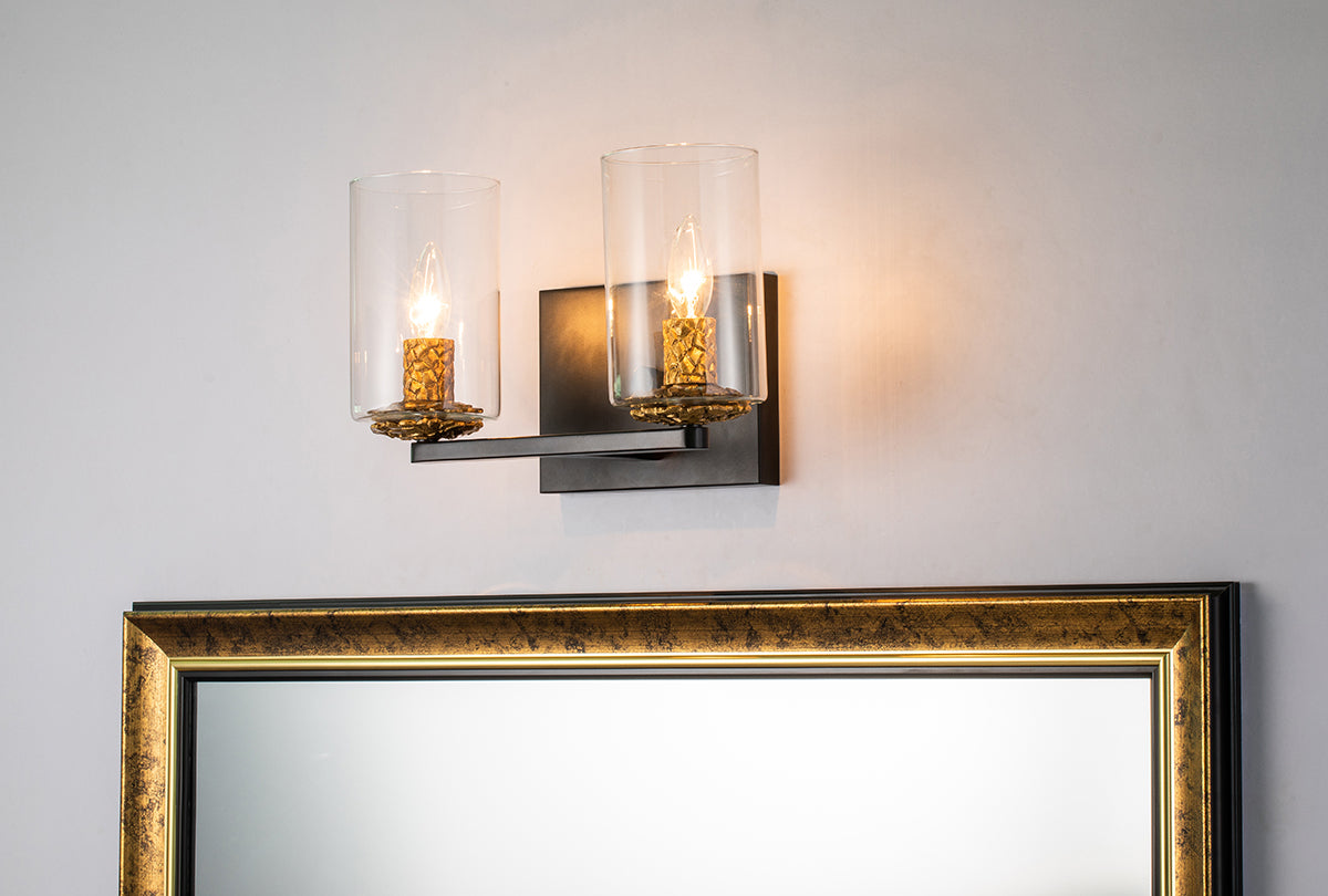 Gilded Nola Bolivar 2 Light koupelnové svítídlo čiré