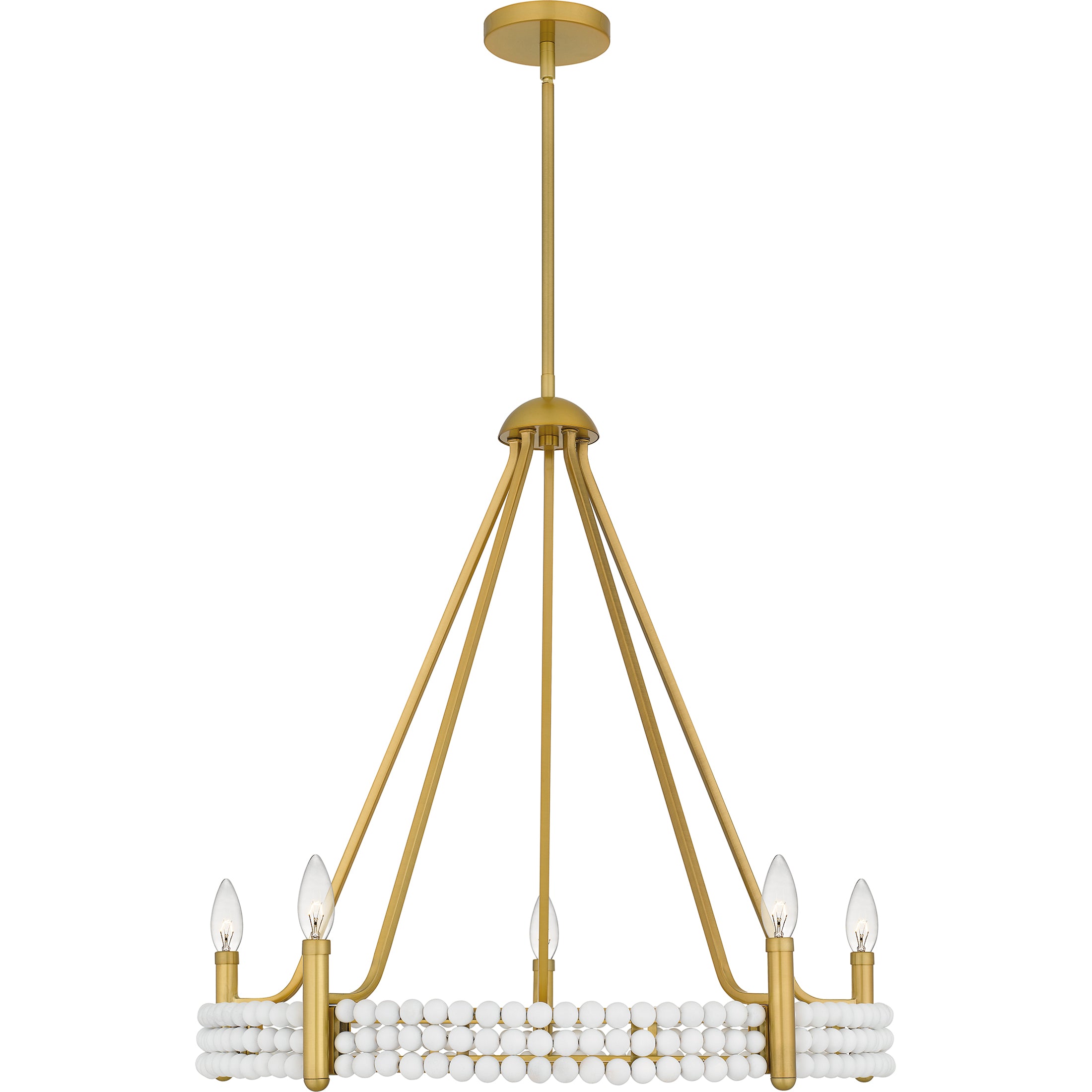 Quoizel Molly Chandelier lustr brushed gold s korálky