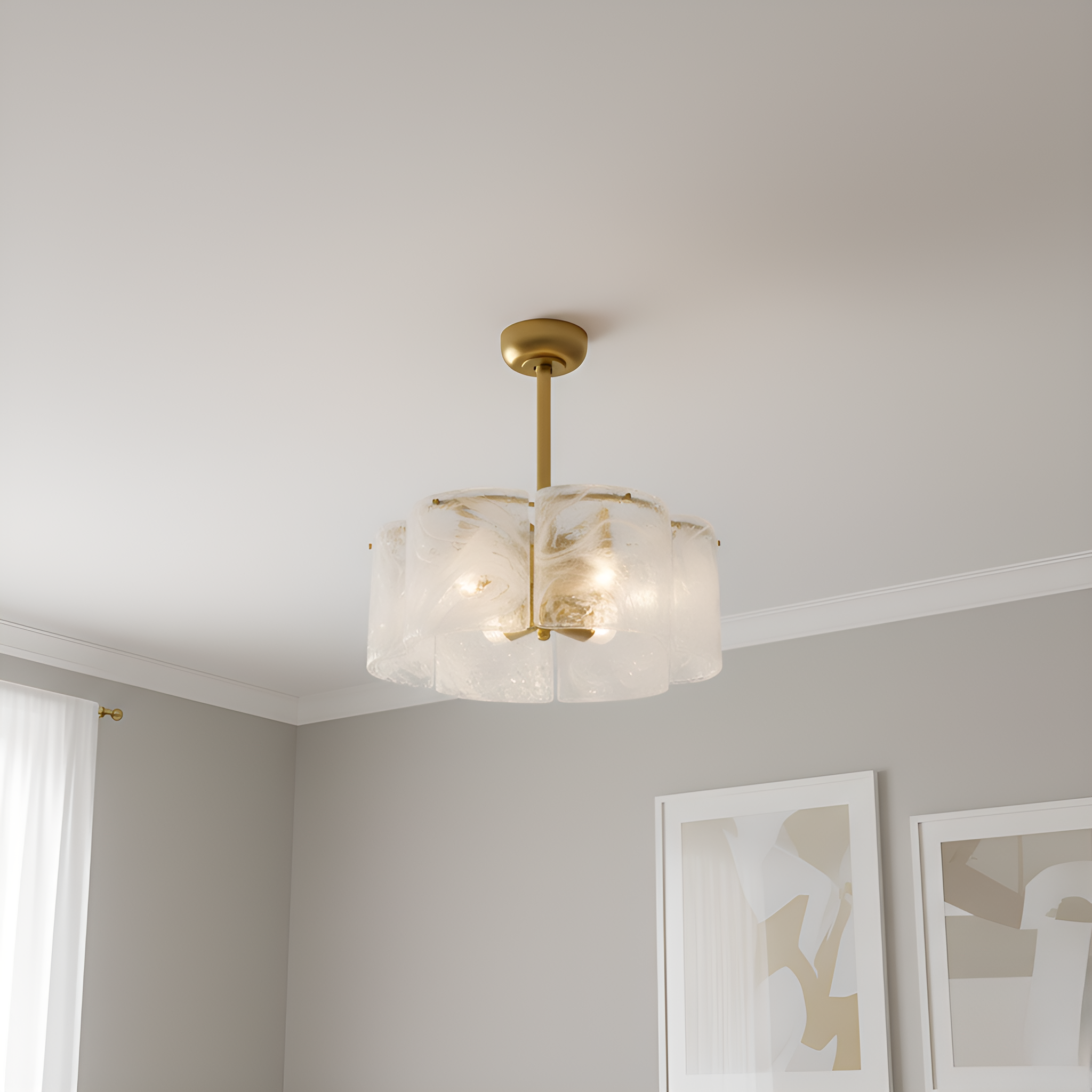 Quoizel Maisie stropní ventilátor broušená zlatá