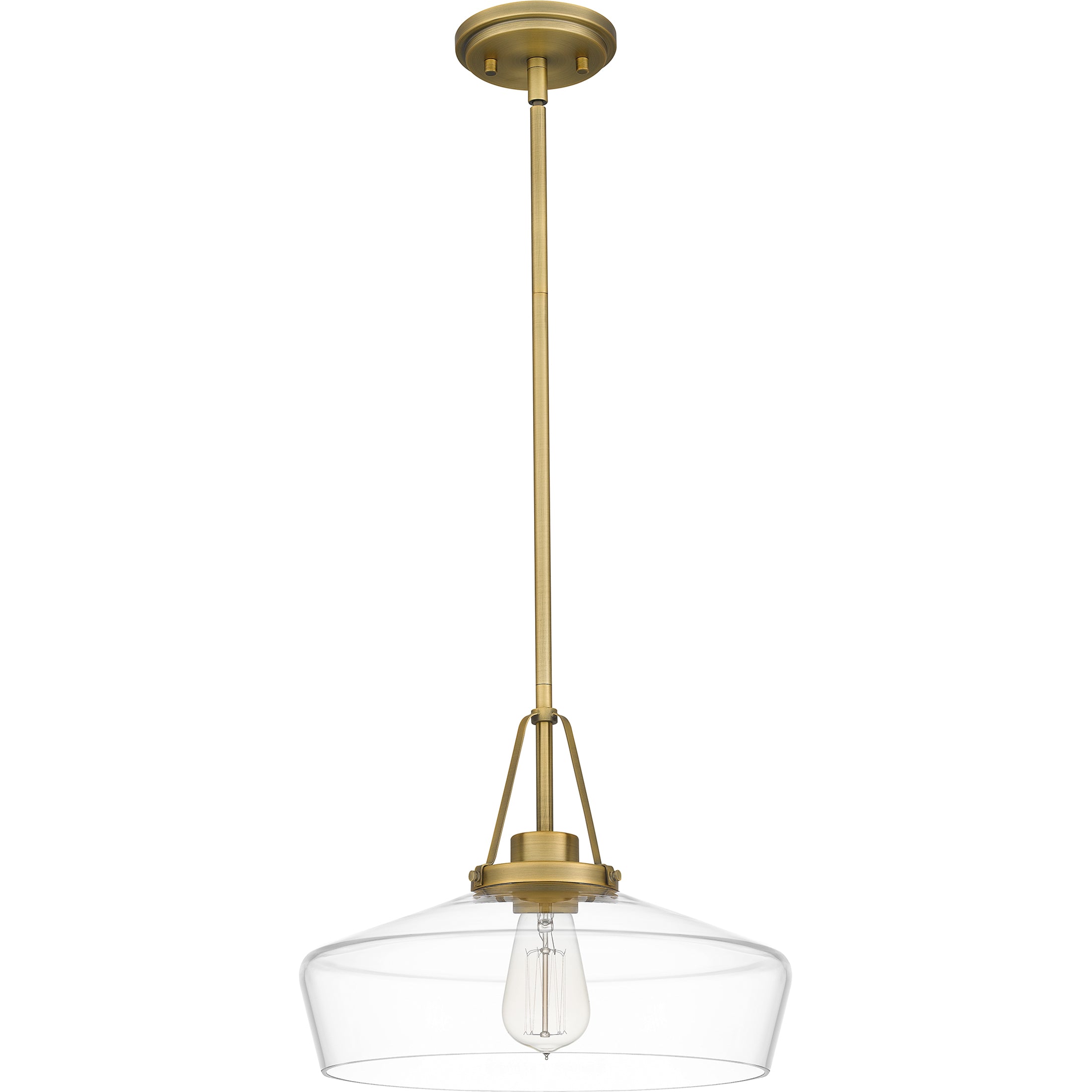 Quoizel Haven Pendant svítidlo aged brass čiré sklo