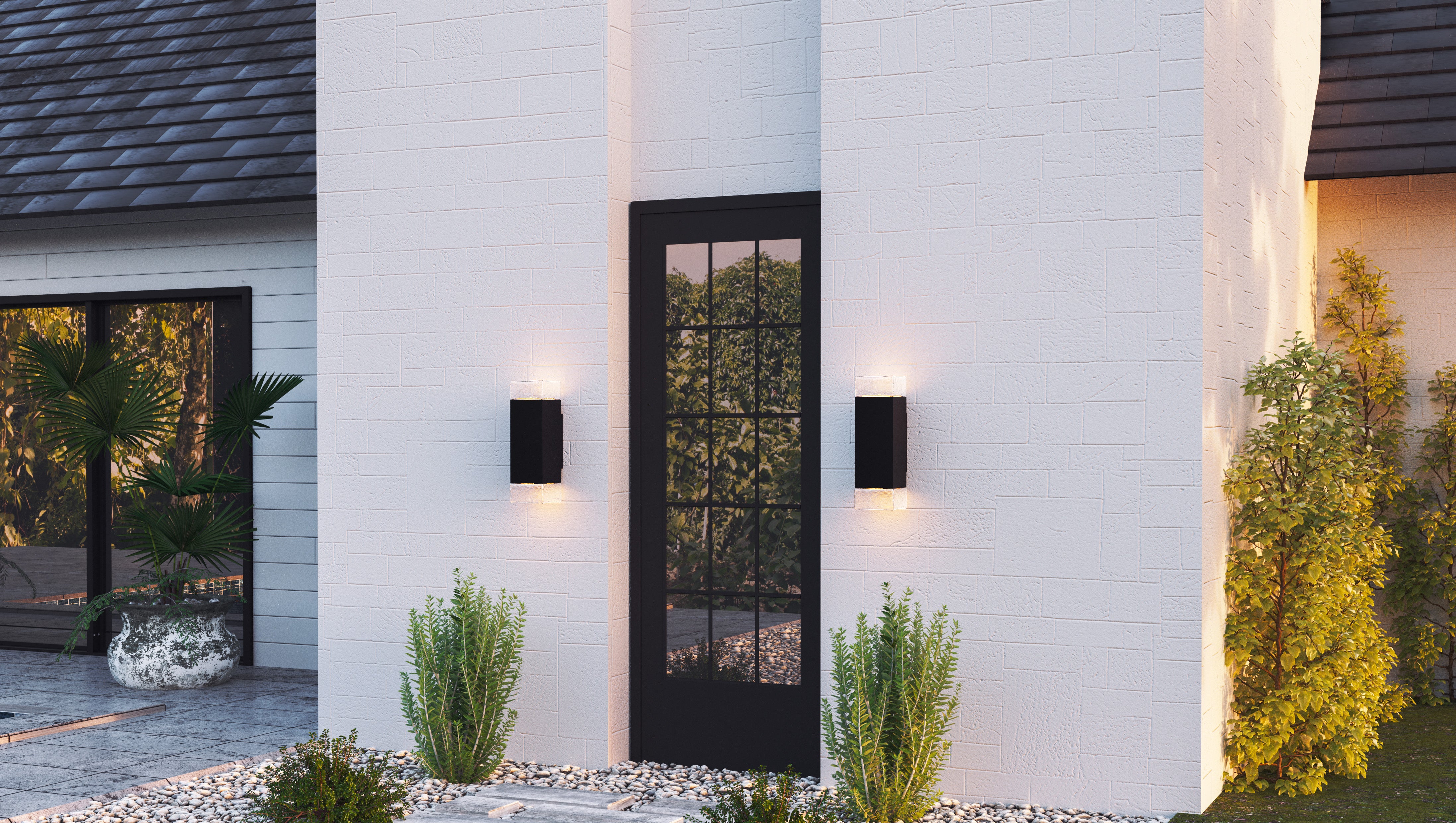 Quoizel Saxton Wall Light venkovní svítlo černé LED