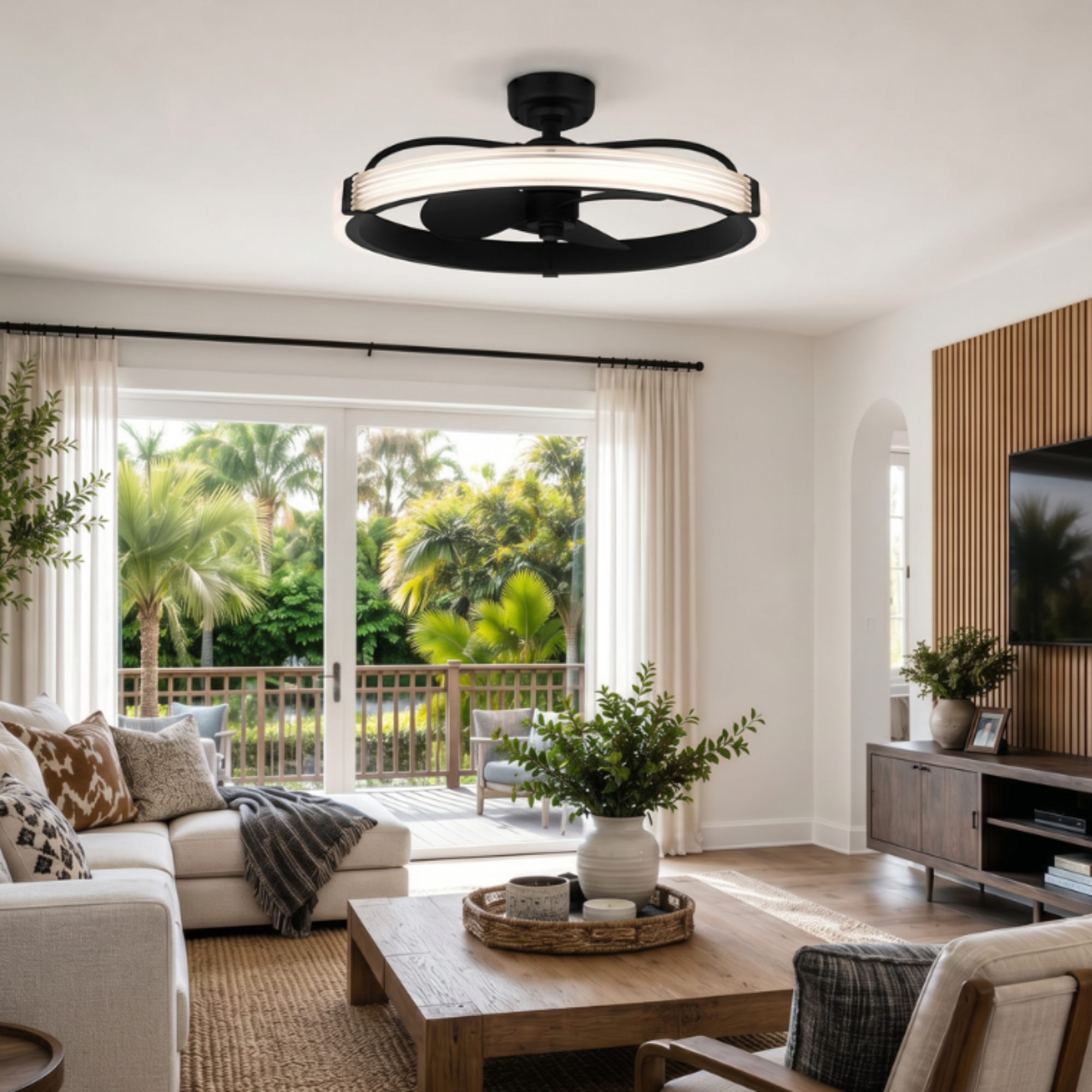 Quoizel Elrod Fan Light ventilátor se světlem LED