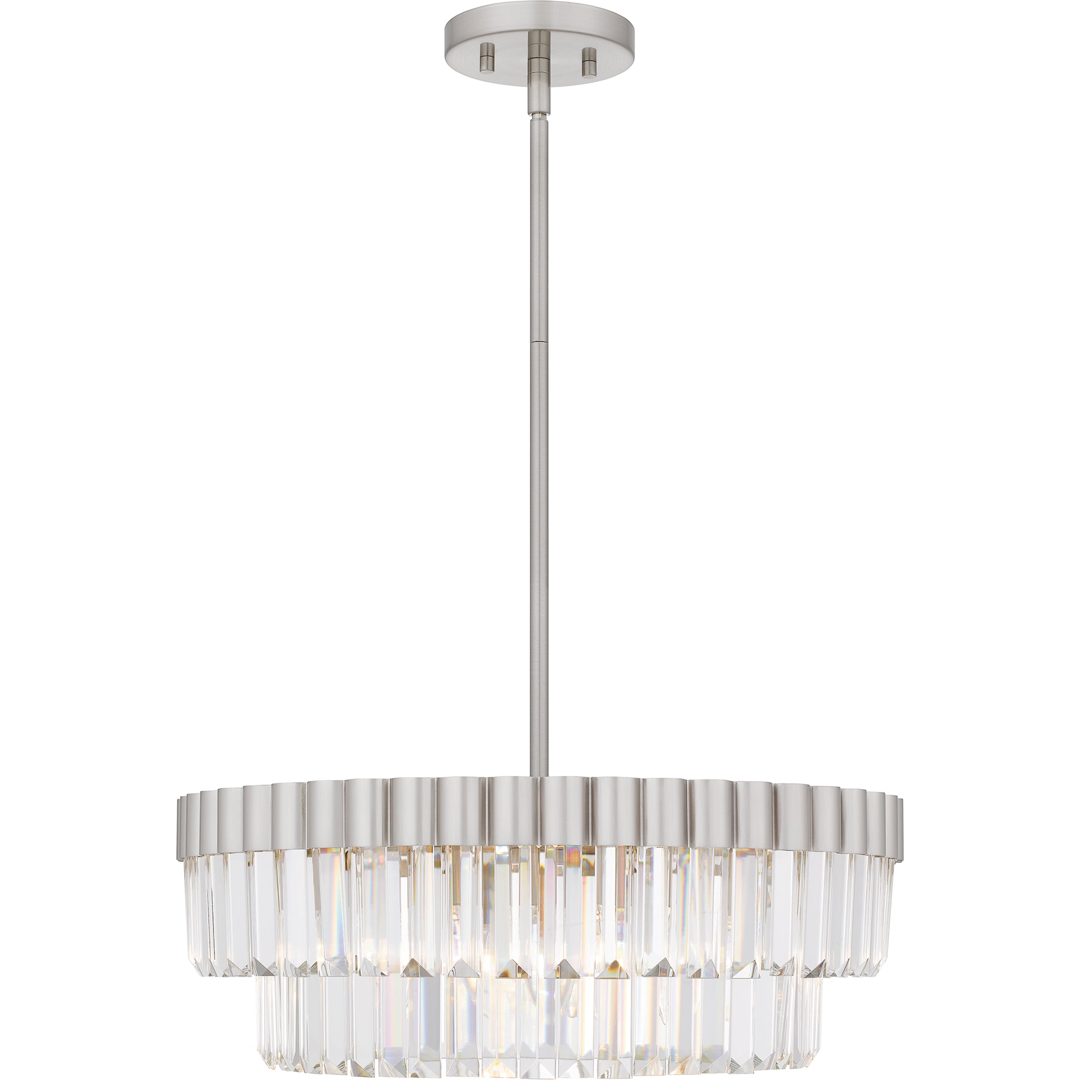 Quoizel Starlight Pendant lustr brushed nickel křišťál