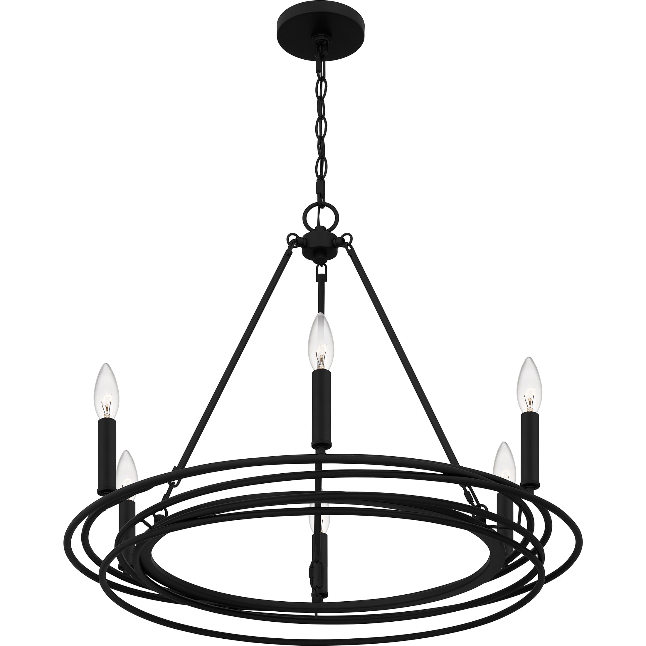 Quoizel Calliope Chandelier lustr matte black kruhy