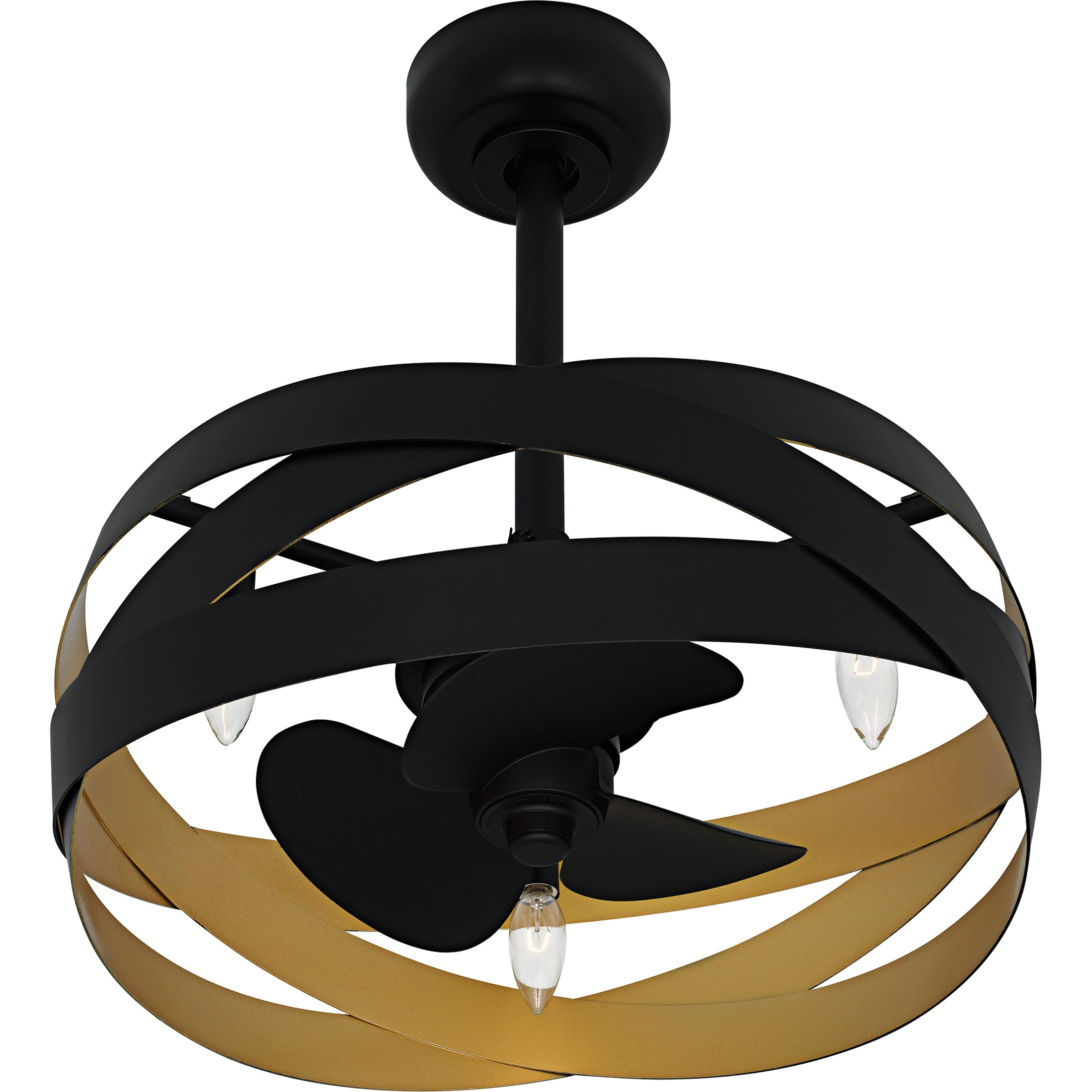 Quoizel Zito ventilátor se světlem Matte Black