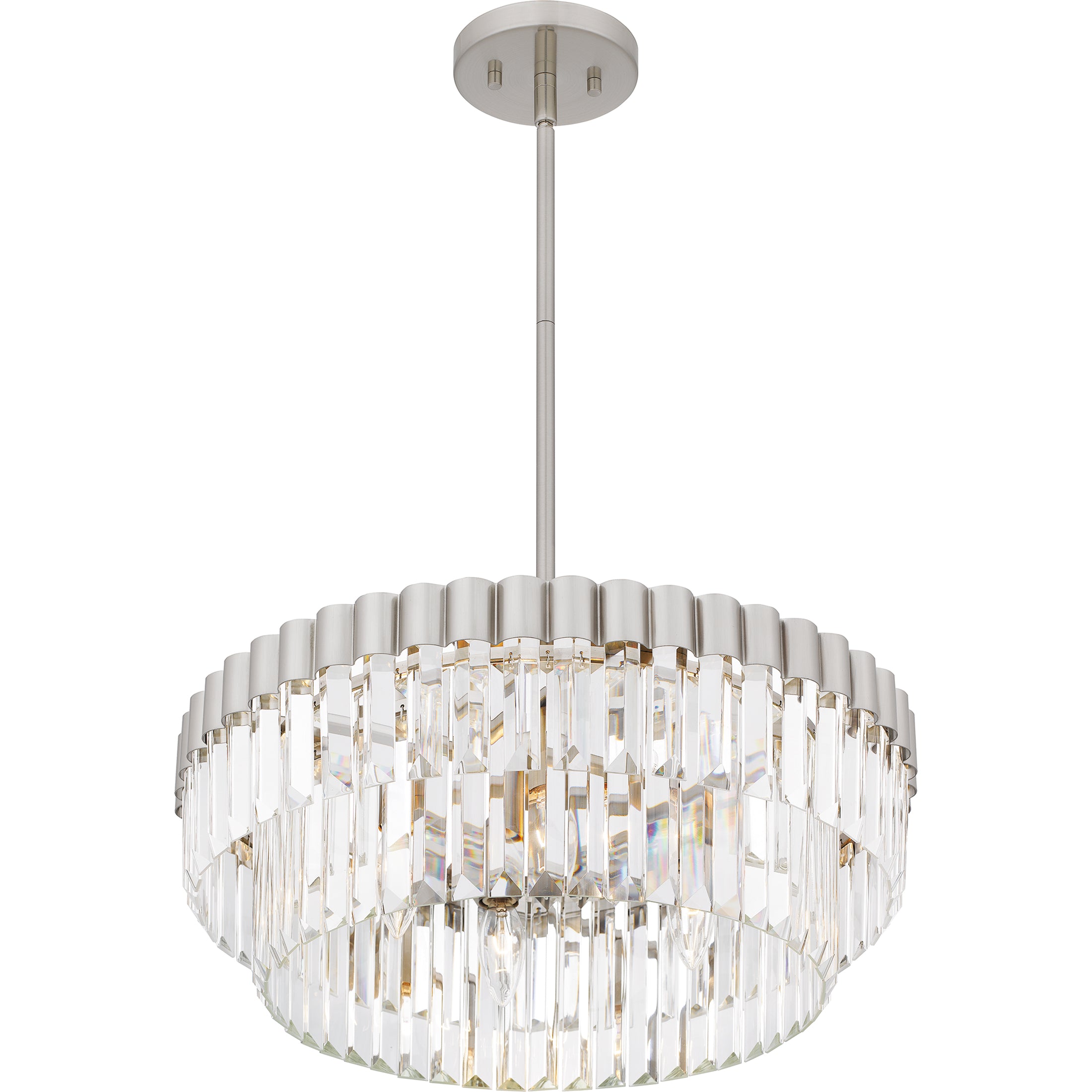 Quoizel Starlight Pendant lustr brushed nickel křišťál