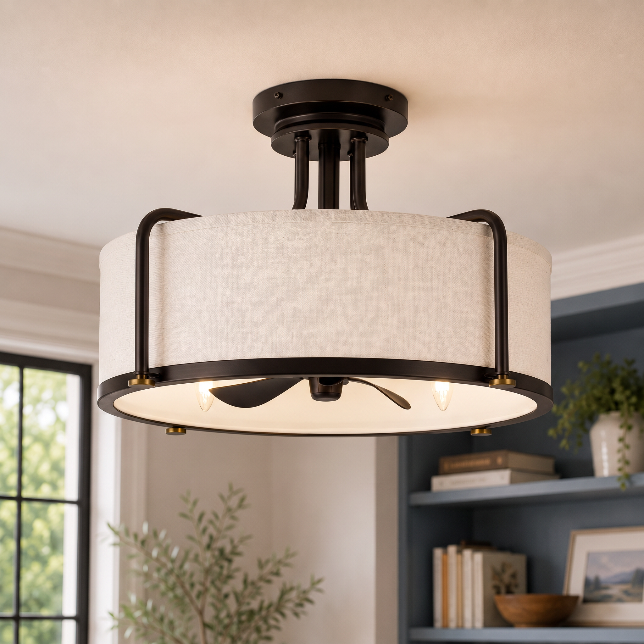 Quoizel Calvary Fan Light stropní ventilátor bronz LED