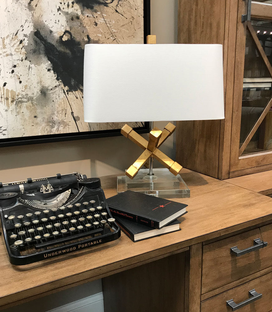 Gilded Nola Jackson Square Table Lamp stolní lampa zlatá
