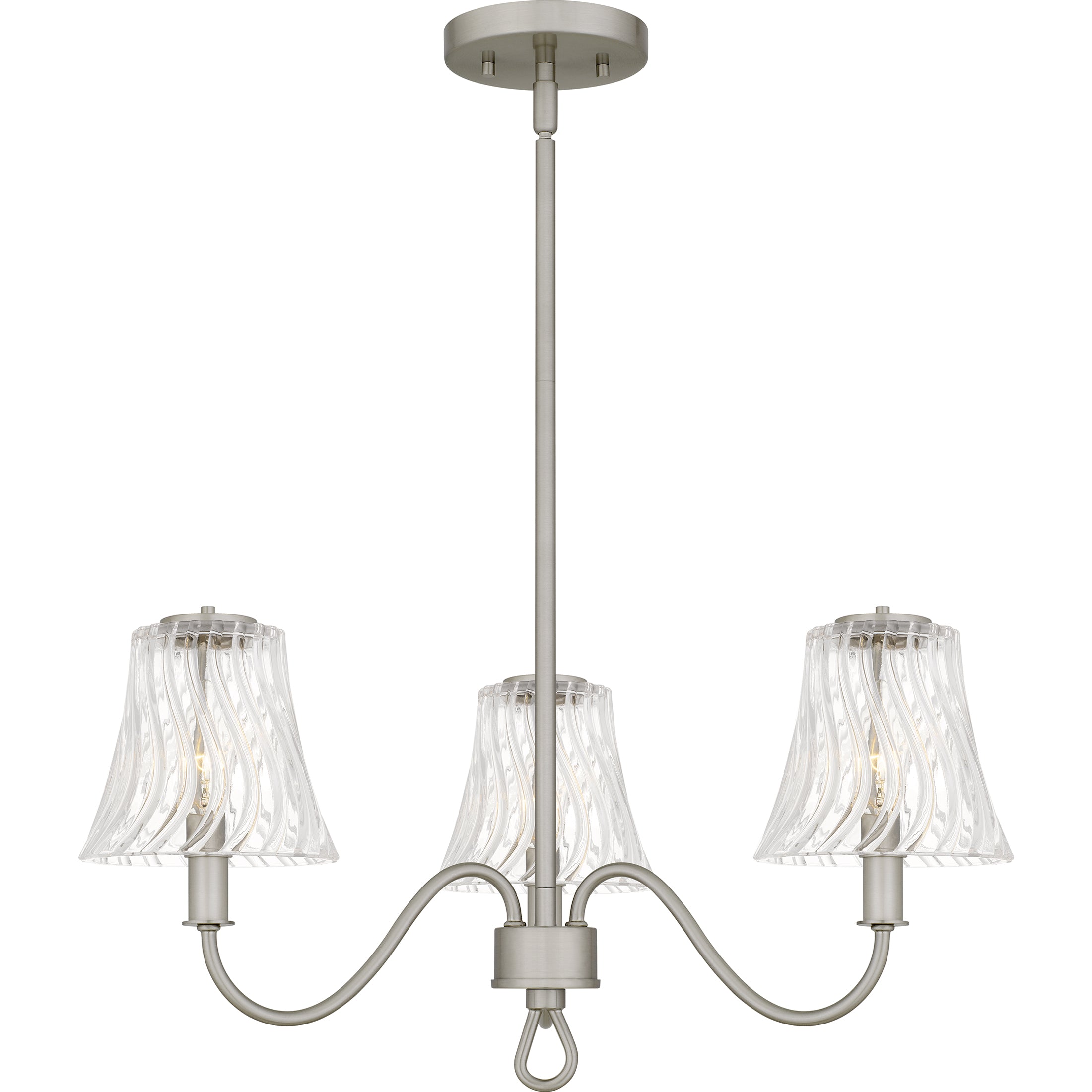 Quoizel McKinney lustr 3-light Matte Black skleněný