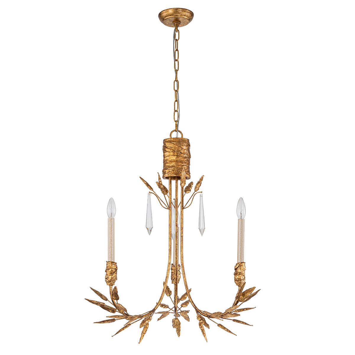Gilded Nola Palm d'Or lustr 3 světla zlatý 61 cm