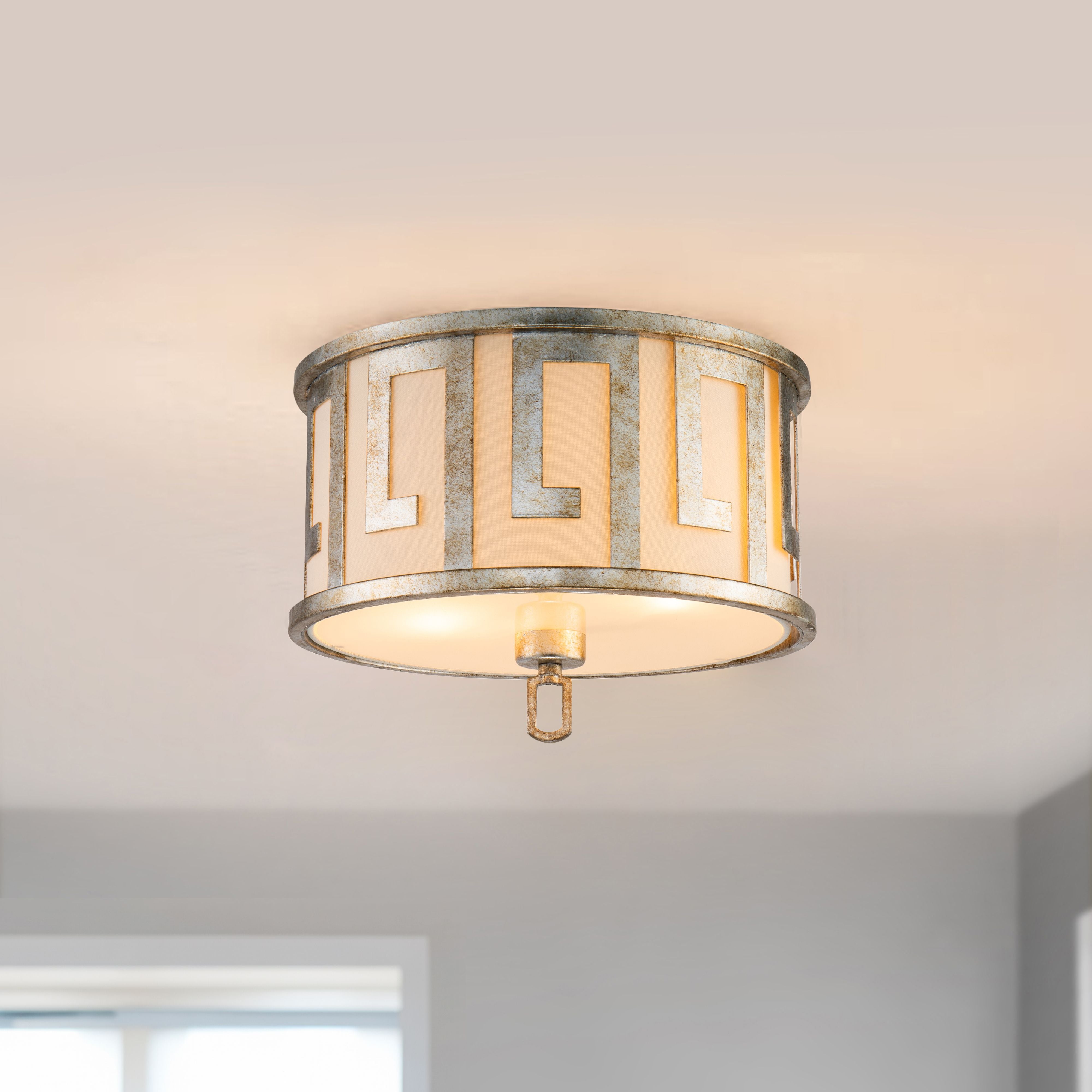 Gilded Nola Lemuria 2 Light Flushmount stropní svítidlo stříbrné