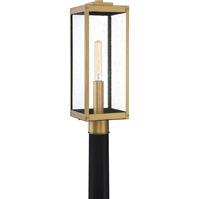 Quoizel Westover sloupková lampa antique brass mosaz