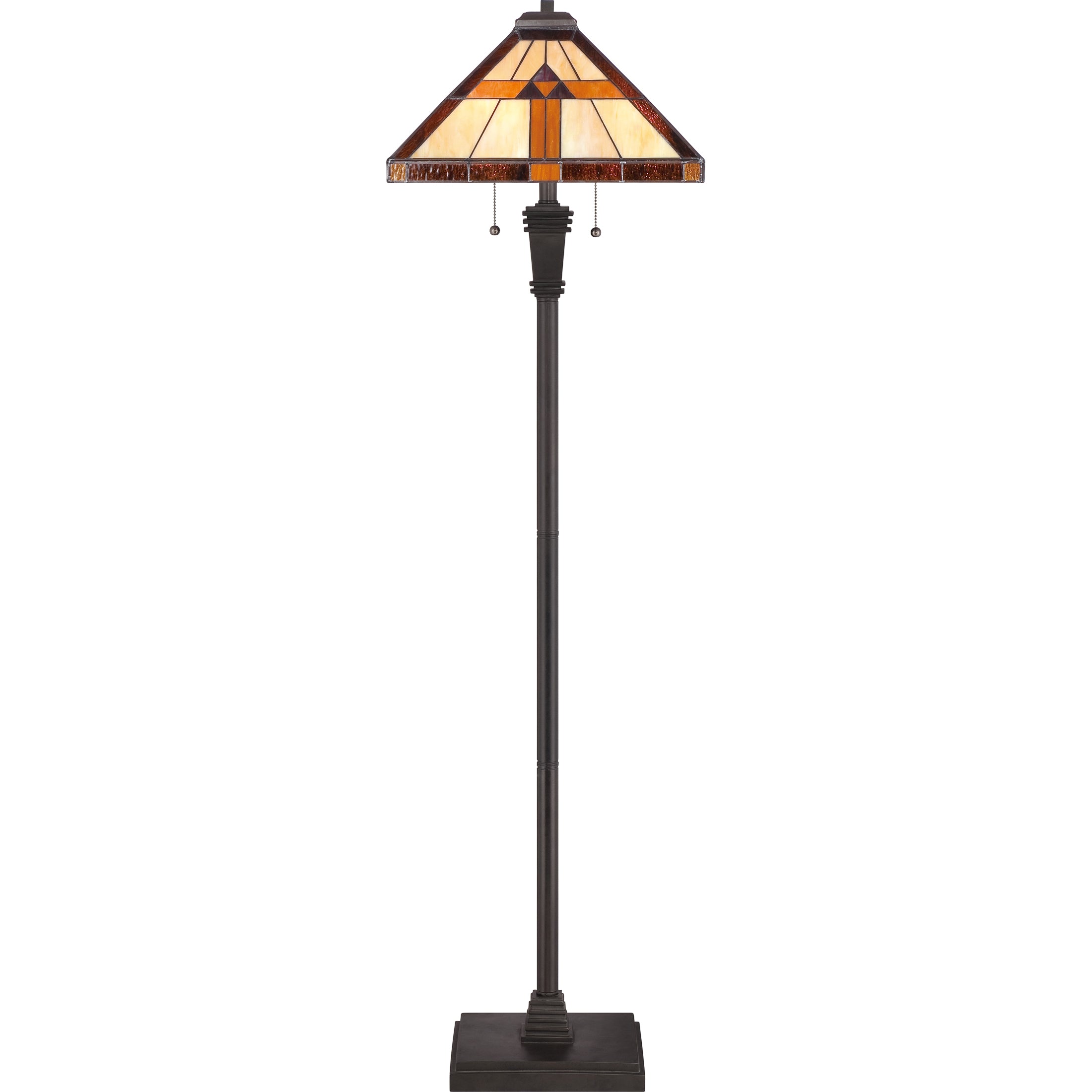 Quoizel Bryant stojací lampa vitráž bronz